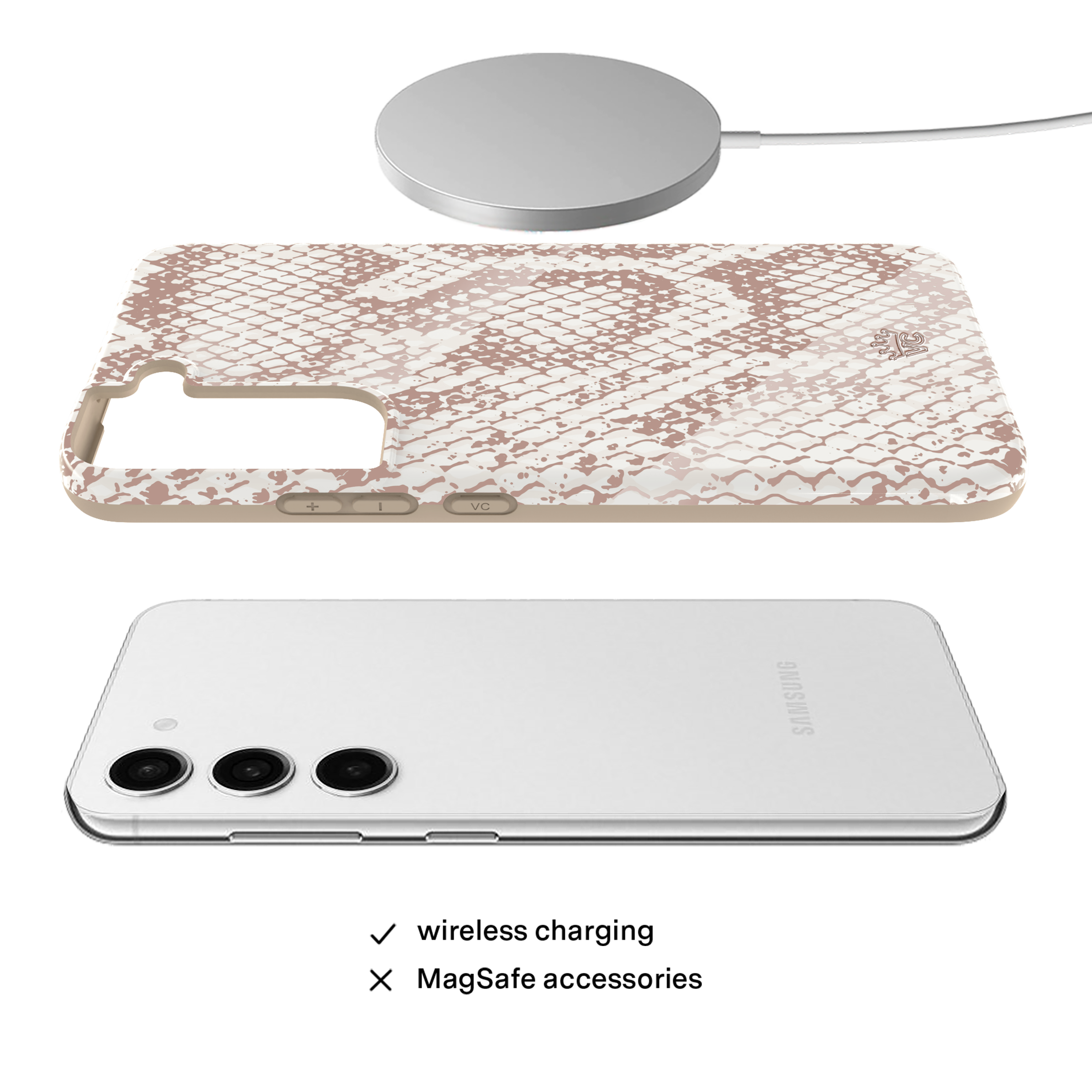 Samsung Phone Case - Slim Nude Python Skin Cover for Galaxy S21/S20/Note 20 - Premium Protective Case for Everyday Use & Fashion Style