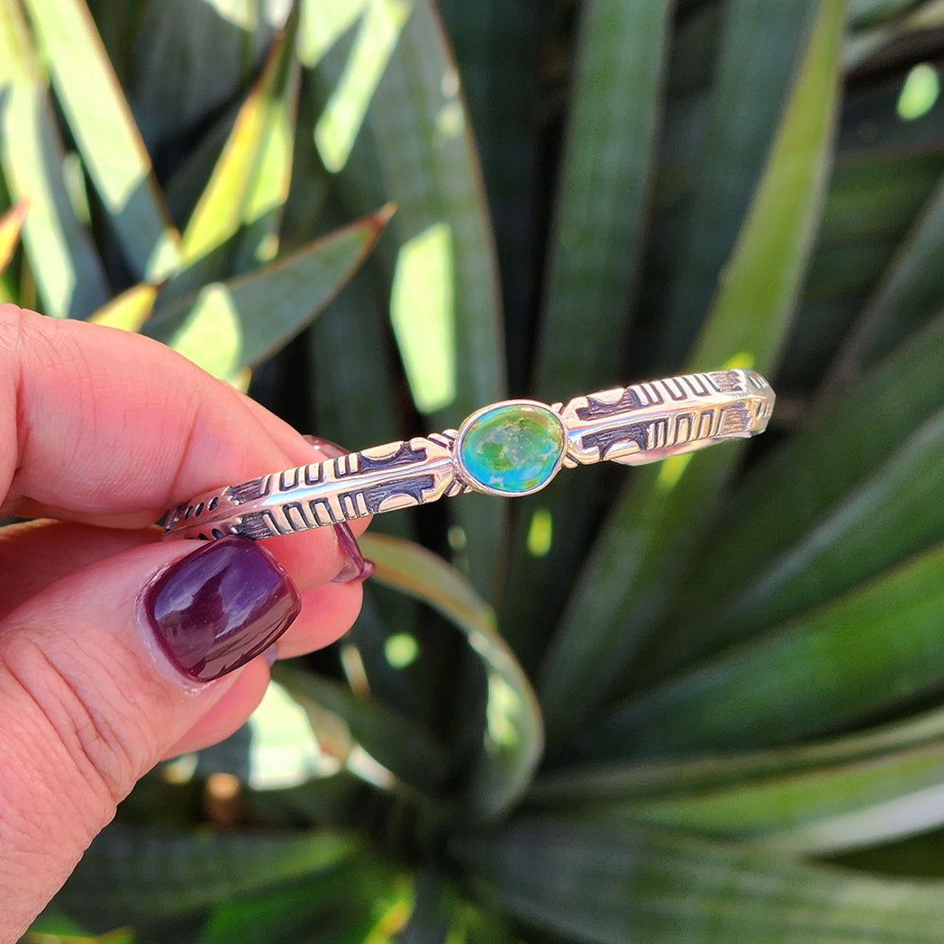 Hana Sonoran Gold Turquoise Cuff Bracelet - Handmade Southwest Native American Jewelry for Women - Perfect for Boho Fashion, Festivals & Gift Giving