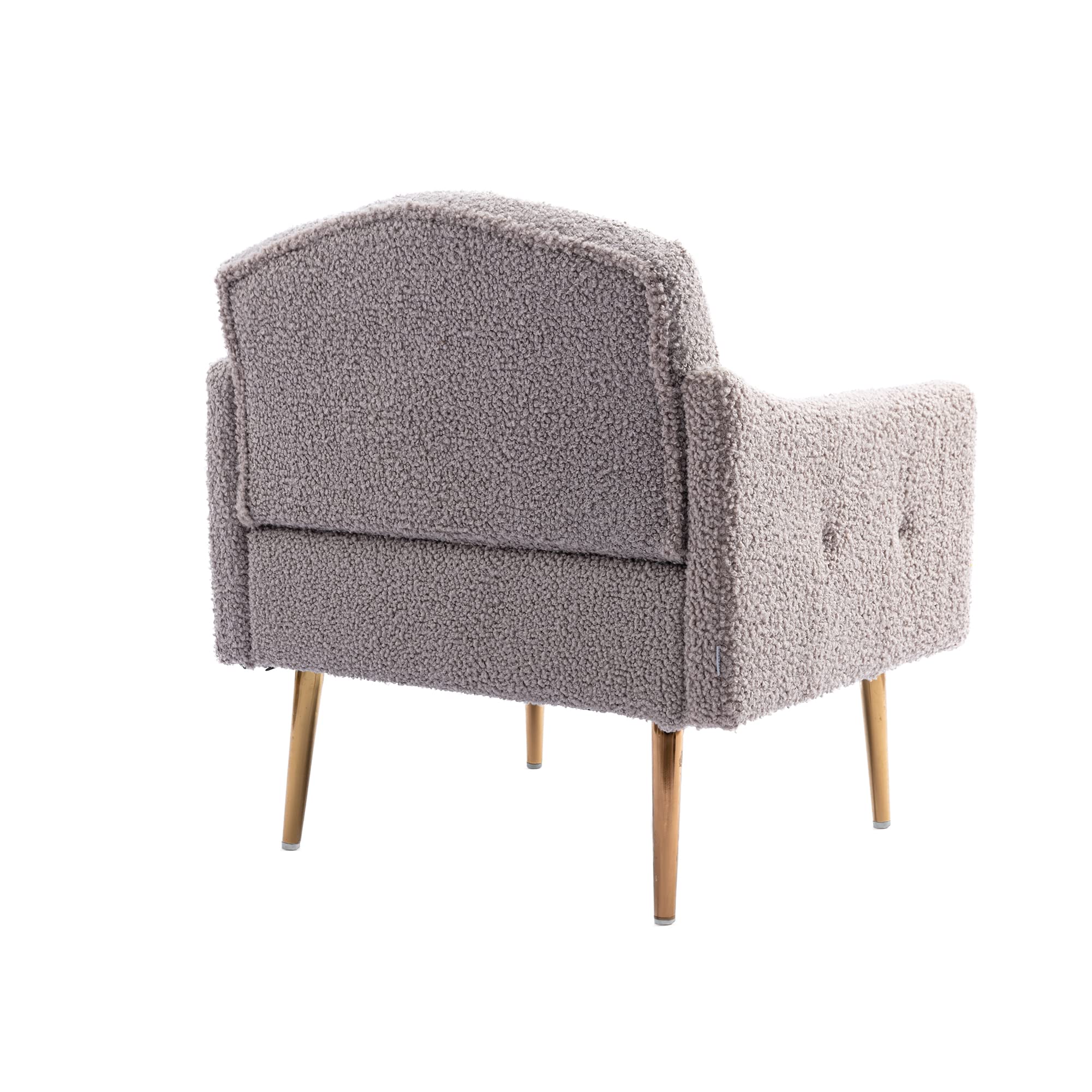 Modern Accent Chair - Upholstered Armchair & Club Lounge Chair for Living Room, Studio, Reading Nook | Teddy Grey Fabric | Cozy Seating for Relaxation & Home Decor
