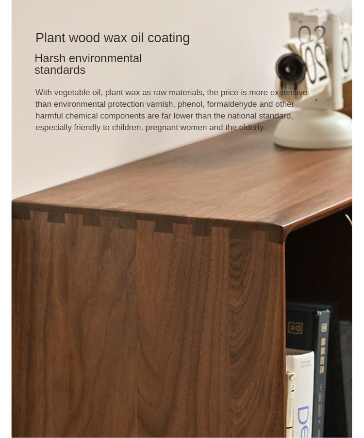 Premium Black Walnut & Oak Solid Wood Bookcase - Modern Storage Cabinet for Living Room, Office & Library - Handcrafted Wooden Bookshelf with Adjustable Shelves
