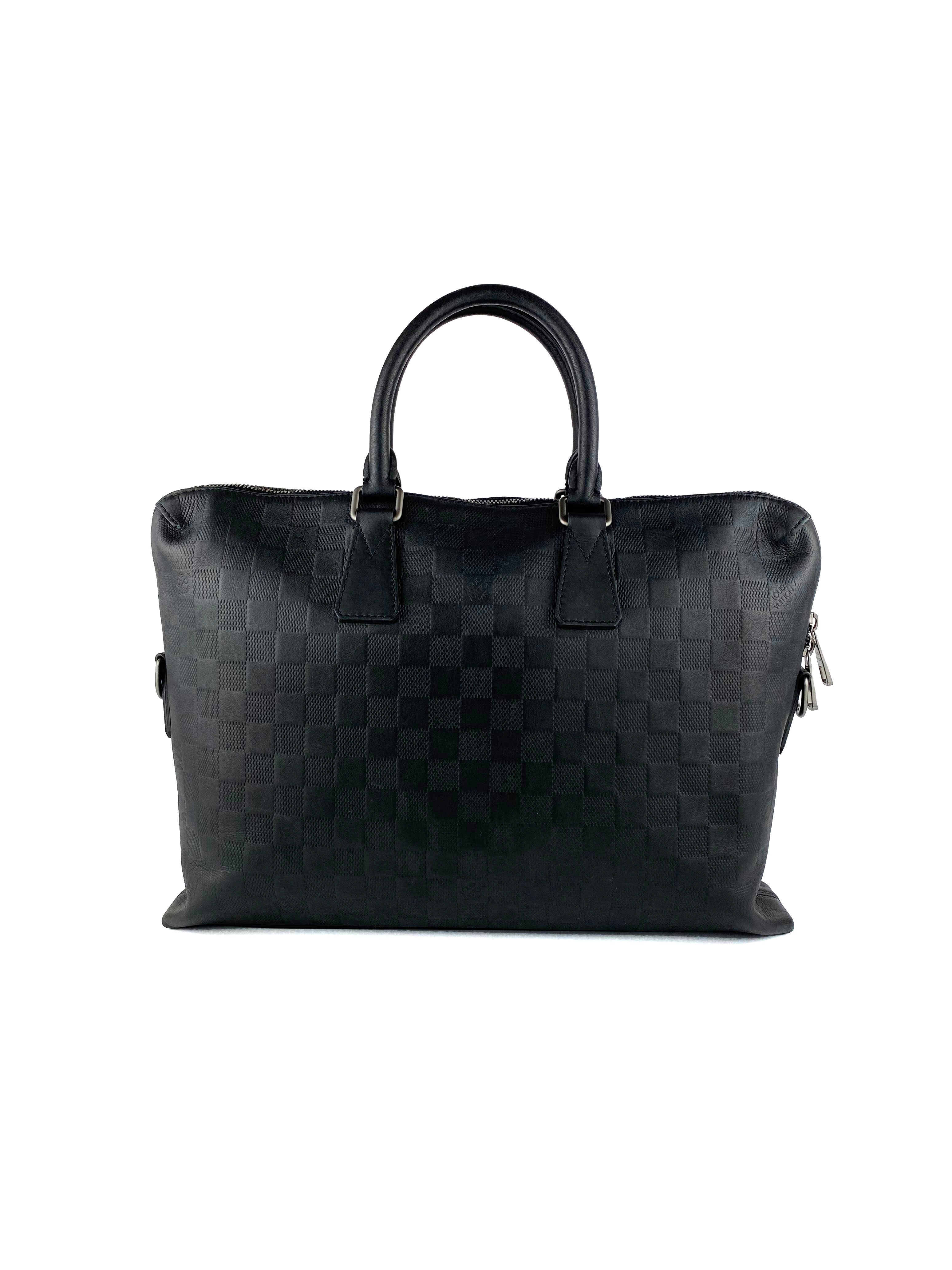 Louis Vuitton Black Damier Infini Leather Business Tote Bag for Women - Luxury Work Bag for Office, Travel & Professional Meetings