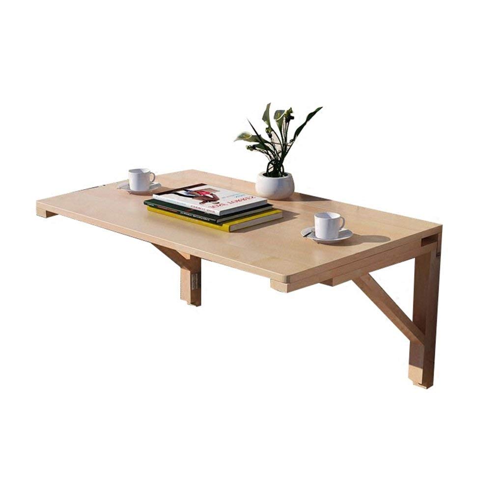 Wall-Mounted Drop-Leaf Folding Table | Space-Saving Floating Desk | Solid Wood Foldable Computer Desk for Study & Work | Perfect for Small Apartments, Living Rooms & Bedrooms | Multiple Size Options Available
