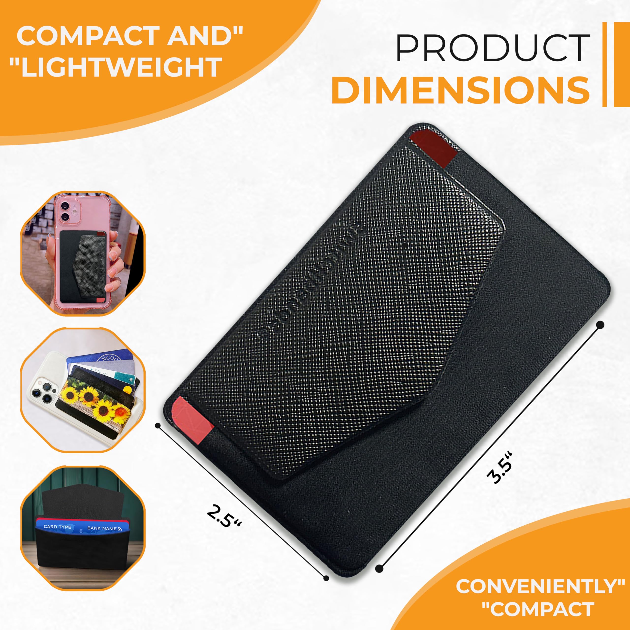 Phone Wallet Card Holder - Stick-on for iPhone & Smartphones, Secure Flap for Credit/ID Cards - Perfect for Travel & Daily Use
