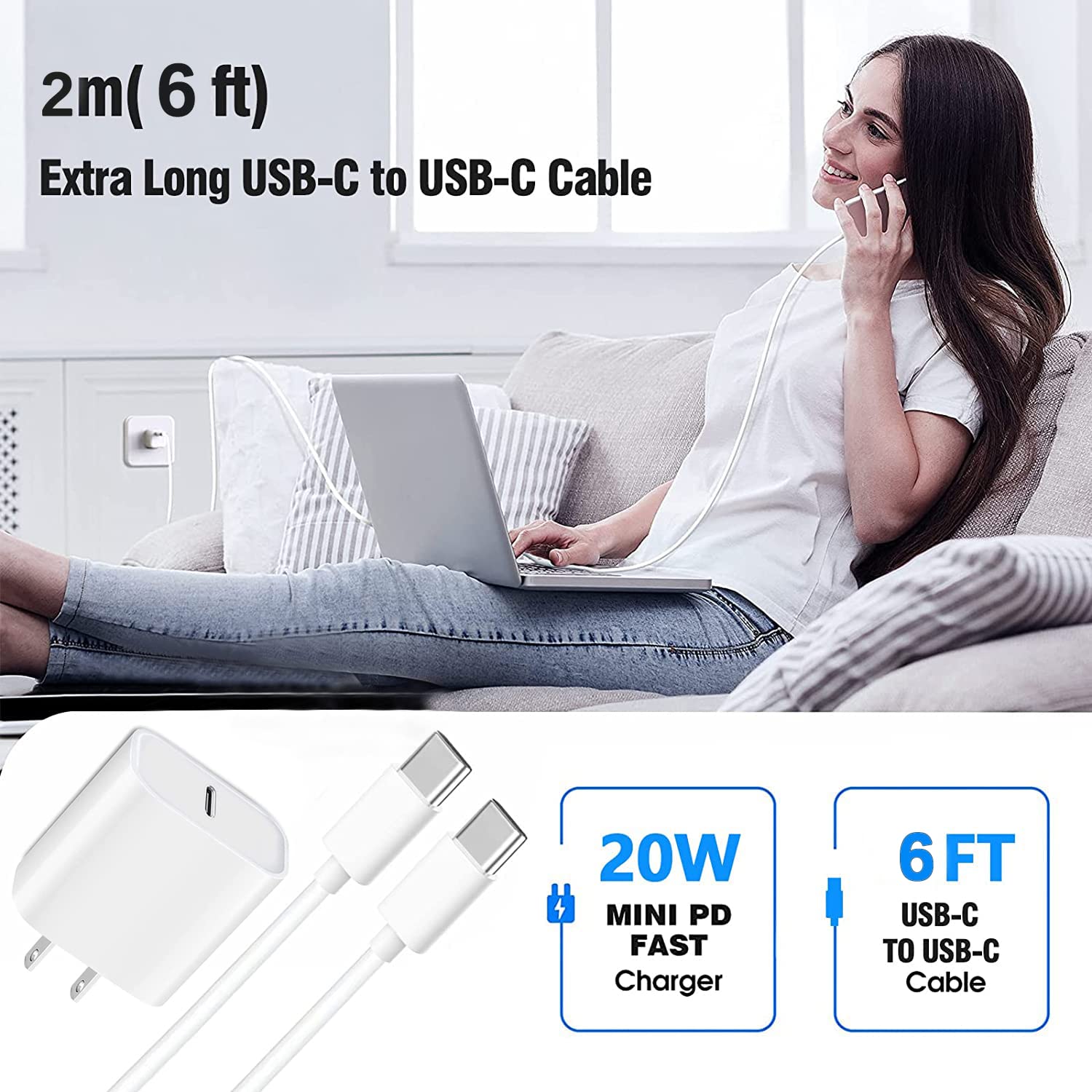 Fast USB C Charger for iPad Pro 12.9/11 (2025-2018), iPad 10th Gen, iPad Air 4th/5th 10.9