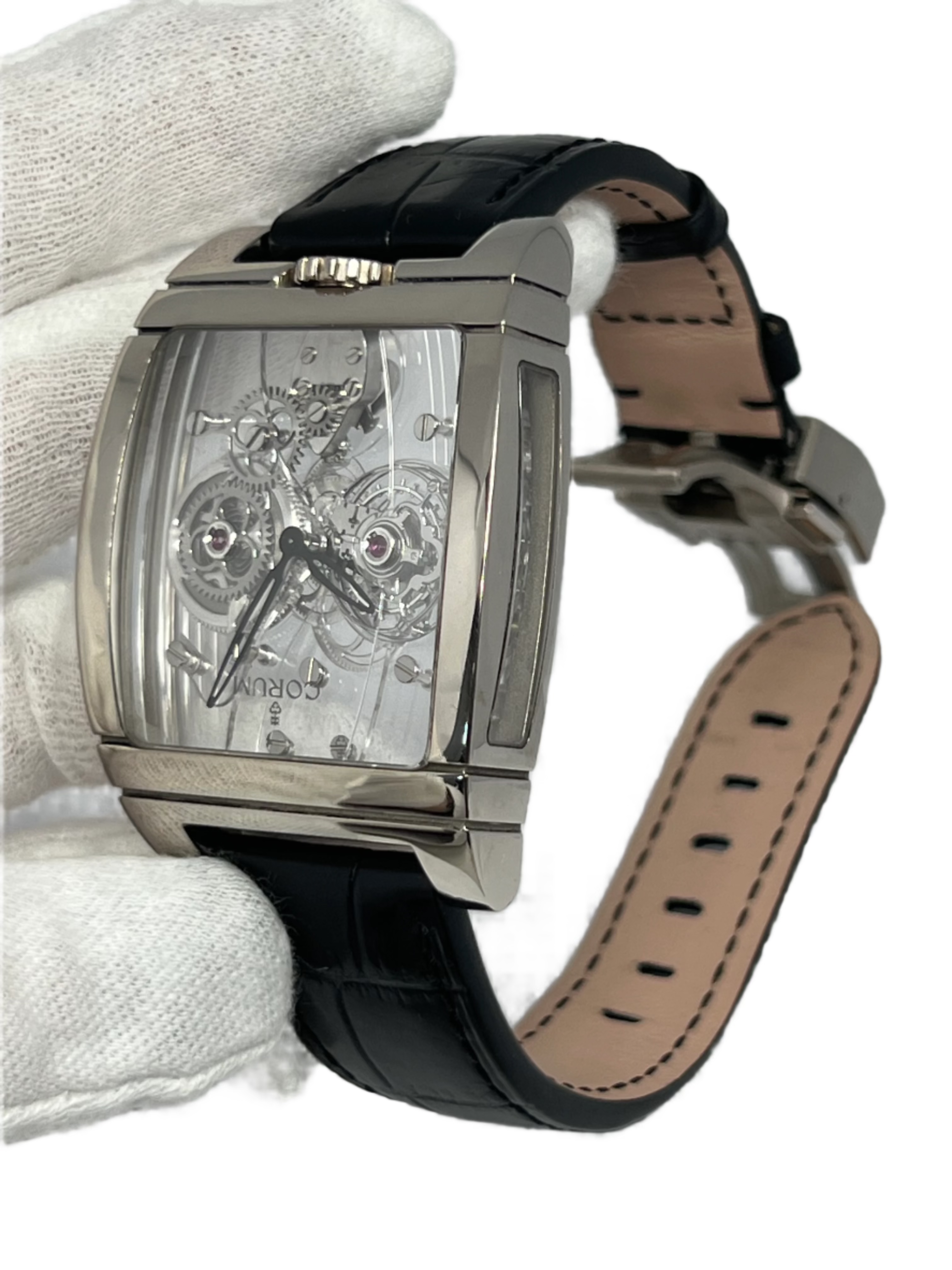 Corum Panoramique Tourbillon 18K White Gold Men's Luxury Watch - Perfect for Formal Events, Business Meetings & Collector's Showcase