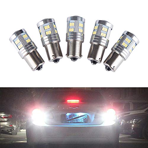 1156 BA15S 1141 1073 7506 1003 P21W Super Bright LED Bulbs 10-30VDC - High Power Projector Lights for Backup, Reverse, Turn Signals & Tail Lights - Xenon White (Pack of 2) - Perfect for Cars, Trucks & Motorcycles