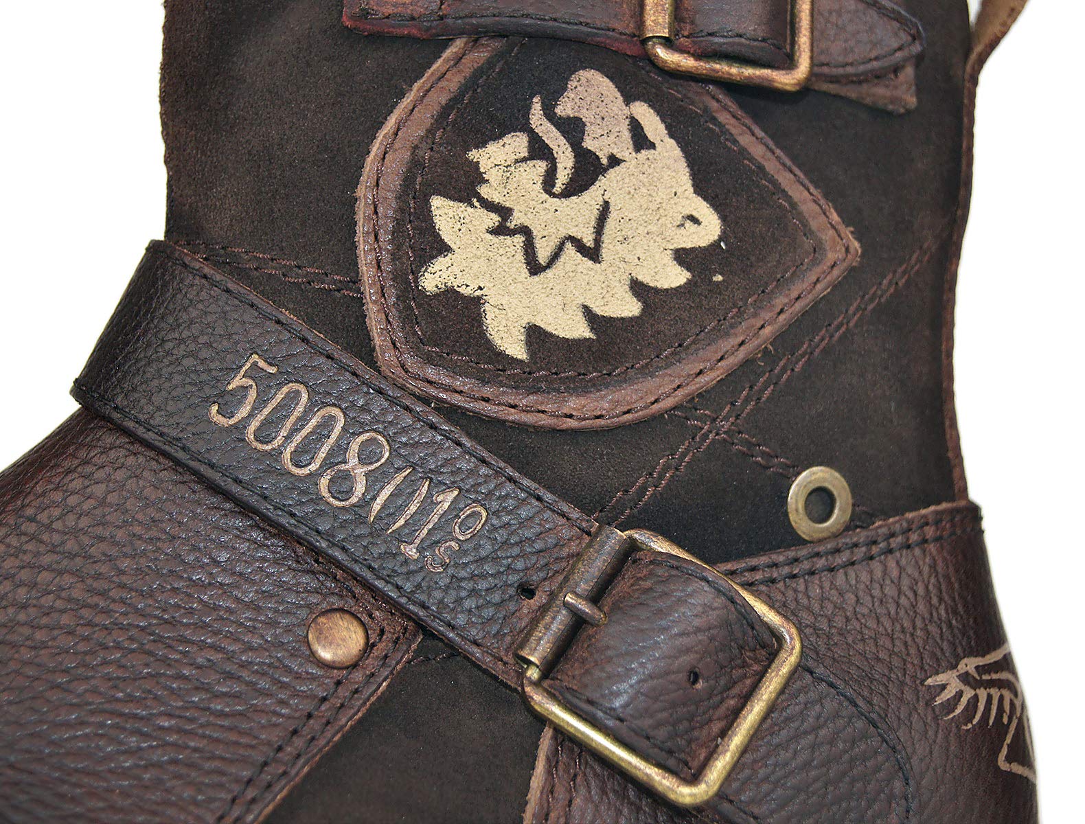 **OSSTONE Men's Fashion Moto Boots - Leather Chukka Boots with Zipper, Retro Style Casual Shoes (OS-5008-1-DA1B1) - Perfect for Motorcycle Riding, Daily Wear & Outdoor Adventures**