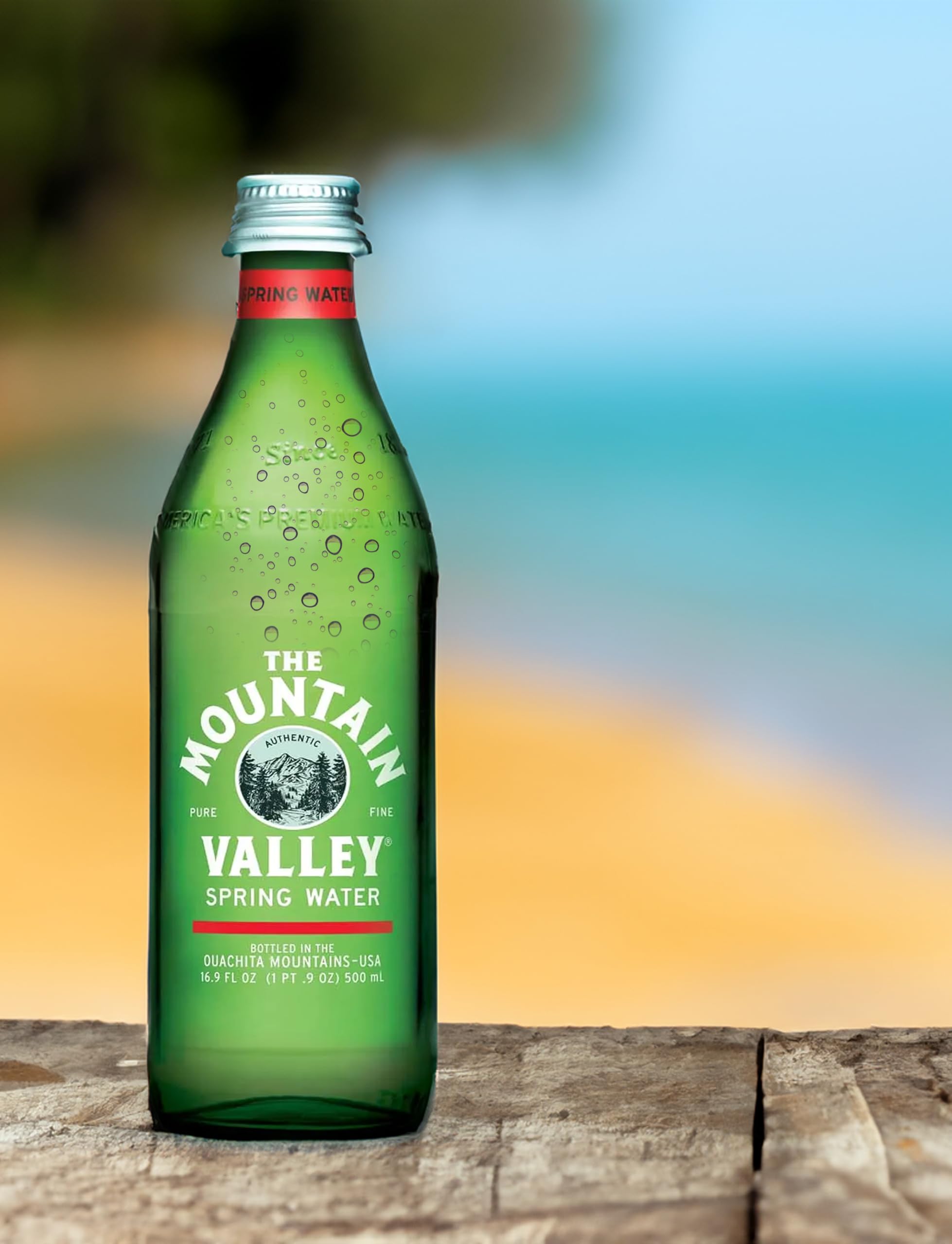BLUE RIBBON Mountain Valley Variety Pack - 6 Glass Bottles (3 Sparkling & 3 Spring Water) 500ml | Premium Natural Mineral Water for Home, Office & Outdoor Activities