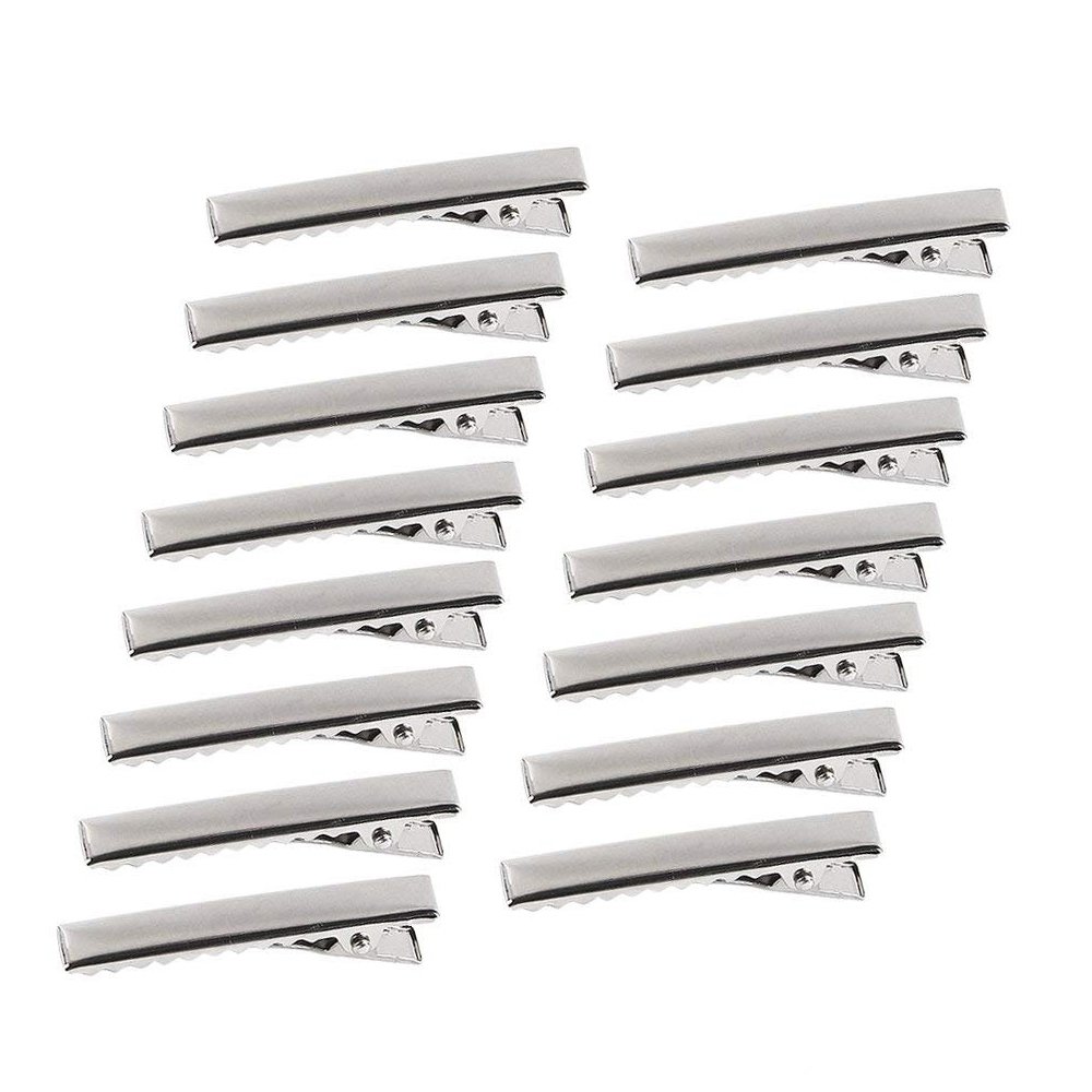 55mm Silver Metal Alligator Hair Clips Pins 100 Pcs - Flat Top with Teeth for Hairdressing Salon, Hair Grip, Arts and Crafts Projects, Hairpins for Women and Hairdressers - Perfect for Styling, Extensions, and DIY Accessories