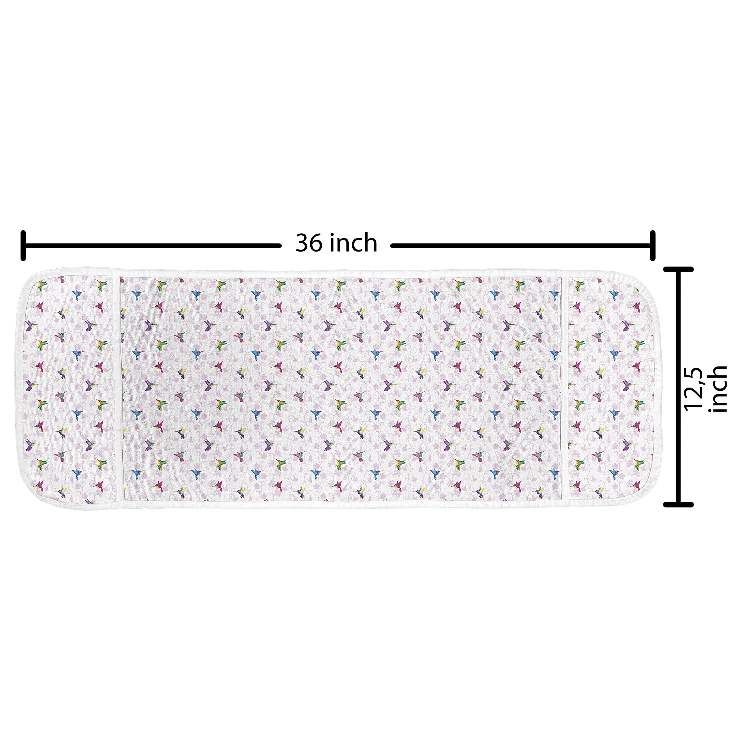 Ambesonne Waterproof Microwave Cover with Pockets - Vibrant Hummingbird & Floral Design, 36