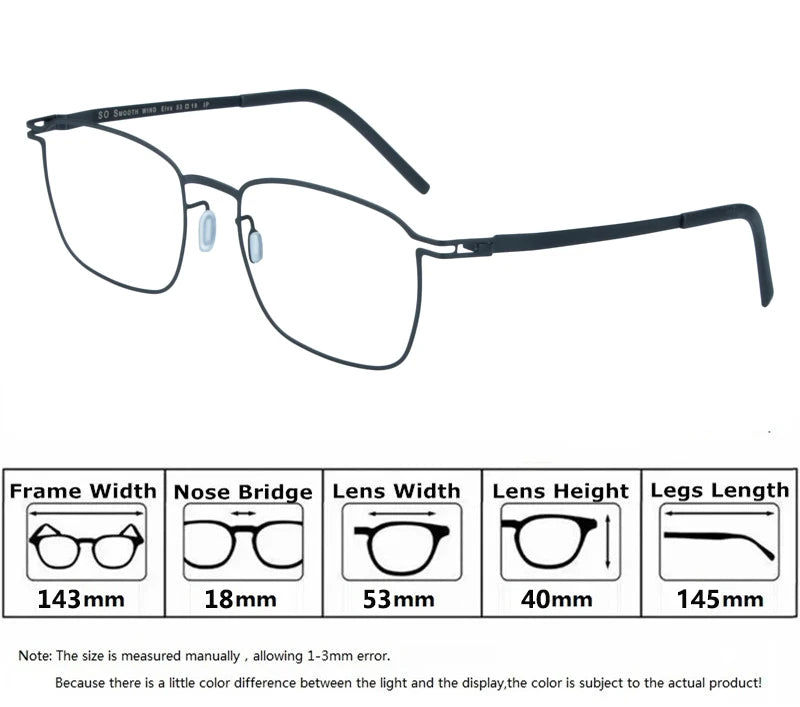 Aimee Unisex Full Rim Square Screwless Steel Eyeglasses Frame 14318 | Lightweight Durable Glasses for Men & Women | Perfect for Reading, Work, and Daily Wear