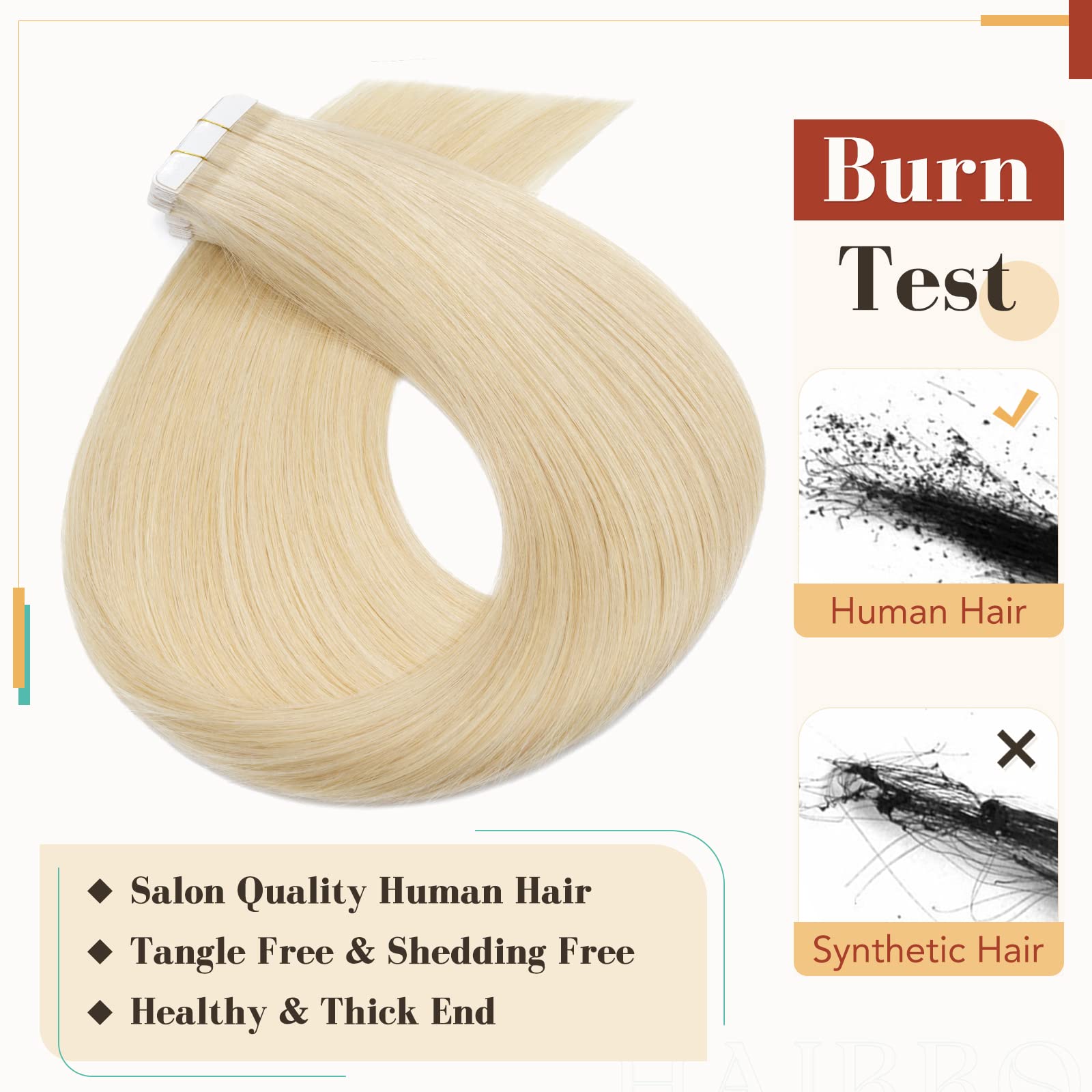 Tape In Human Hair Extensions 24 Inch 50g 20pcs - Real Remy Hair Weft with Invisible Double Sided Tape for Seamless Blonde Look (#613 Bleach Blonde) | Perfect for Daily Wear, Parties & Special Occasions
