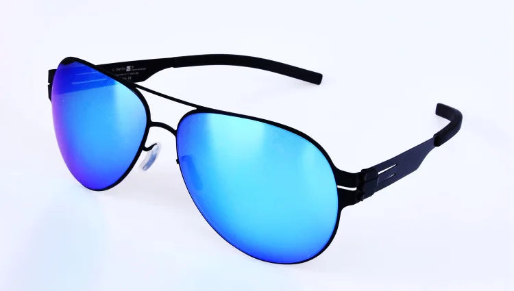 **Aimee Men's Polarized Sunglasses - Full Rim Oval Double Bridge Stainless Steel Frame - UV Protection for Driving, Fishing & Outdoor Activities (Model 6114)**
