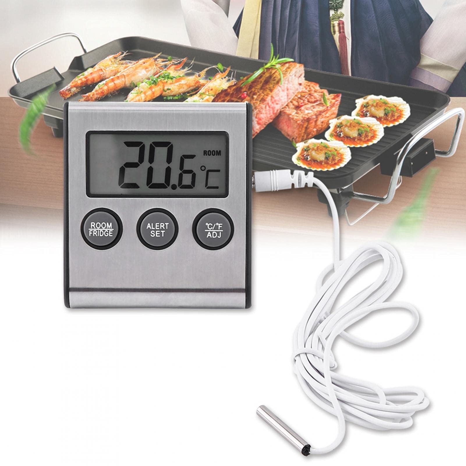 Ubersweet® Digital Refrigerator Freezer Thermometer - Accurate Temperature Monitor for Fridge, Freezer & Cold Storage - Perfect for Home, Restaurant & Food Safety