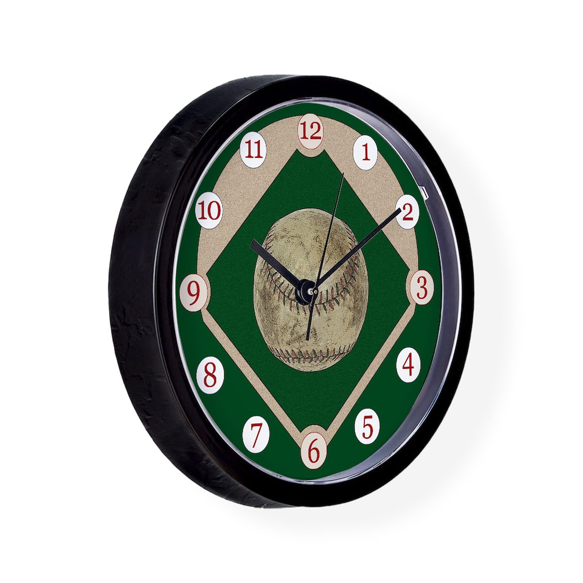 10 Inch Baseball Wall Clock - Sports Themed Decor for Living Room, Kitchen, or Office | Perfect Gift for Baseball Fans & Home Decor