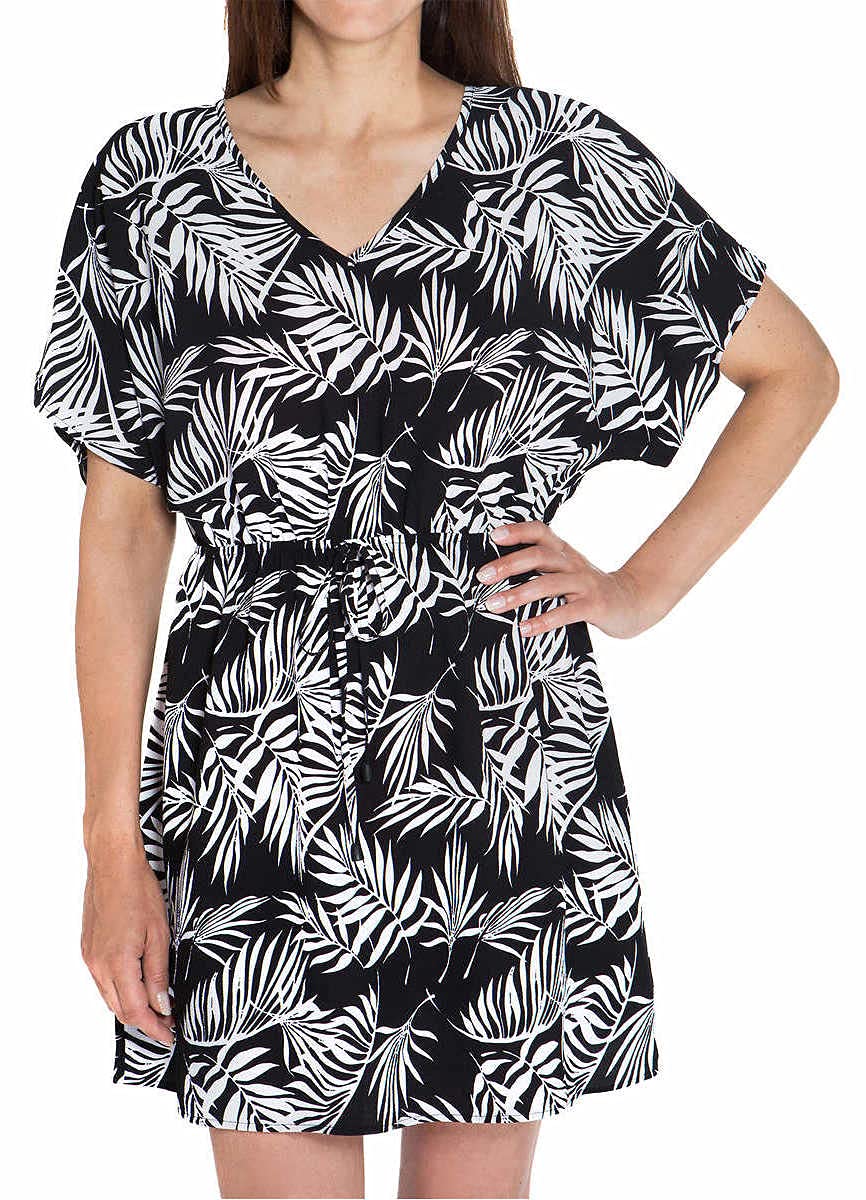 Mario Serrani Women's Black & White Swim Cover Up - Medium Size - Beachwear & Poolside Cover-Up for Summer Vacation