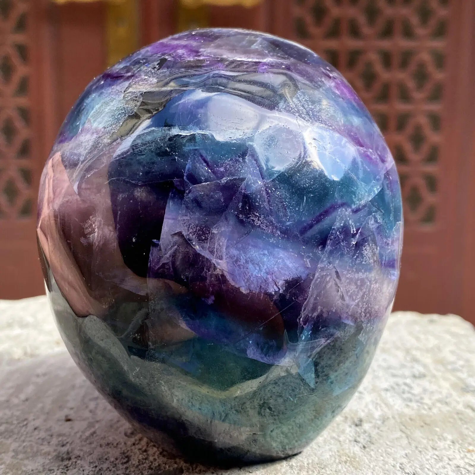 Hand Carved Natural Fluorite Skull Crystal - Healing Stone for Meditation, Reiki & Energy Work - Unique Home Decor & Spiritual Gift