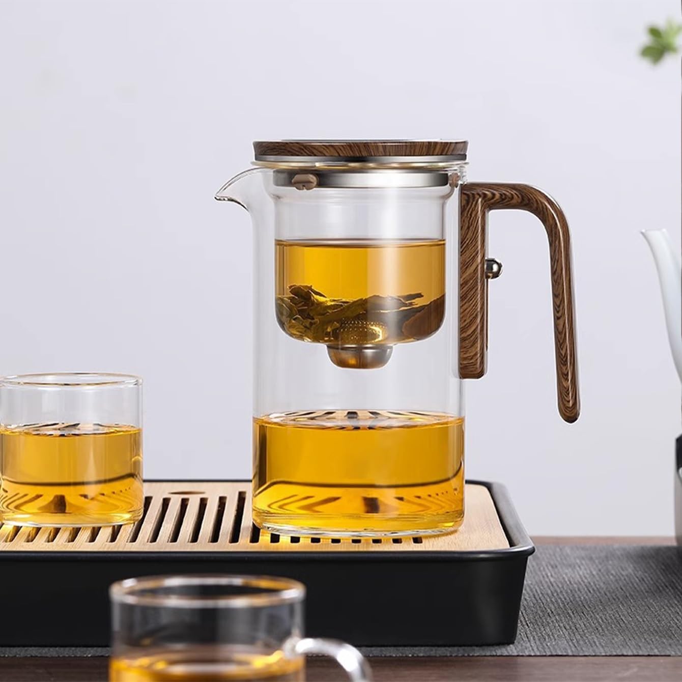 Premium Glass Teapot with Wooden Handle & Magnetic Filter - 520ml Dual Infuser Magic Teapot for Loose Leaf Tea | Perfect for Tea Ceremonies, Home Brewing & Witchcraft Rituals