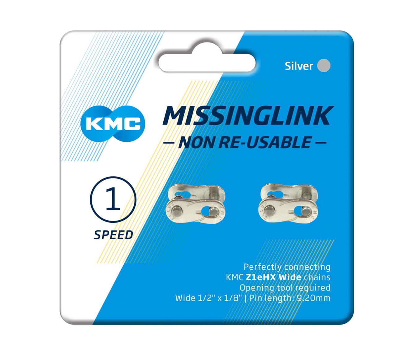 KMC Single Speed Missing Link Bike Chain Connector - Easy Installation for Single Speed Bicycles | Perfect for Urban Commuting & Fixie Bikes