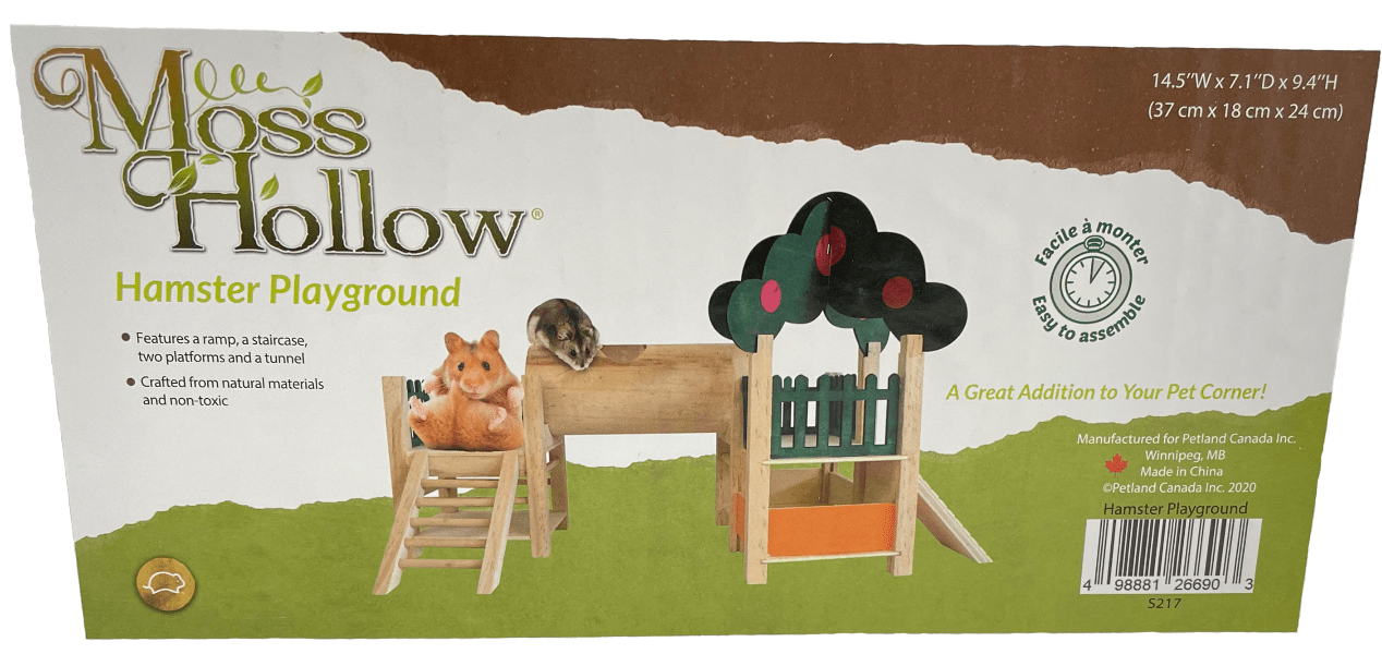Premium Moss Hollow Small Animal Playground - Natural Wooden Hamster & Guinea Pig Habitat with Tunnels & Hideouts - Perfect for Small Pets Play & Exercise at Home