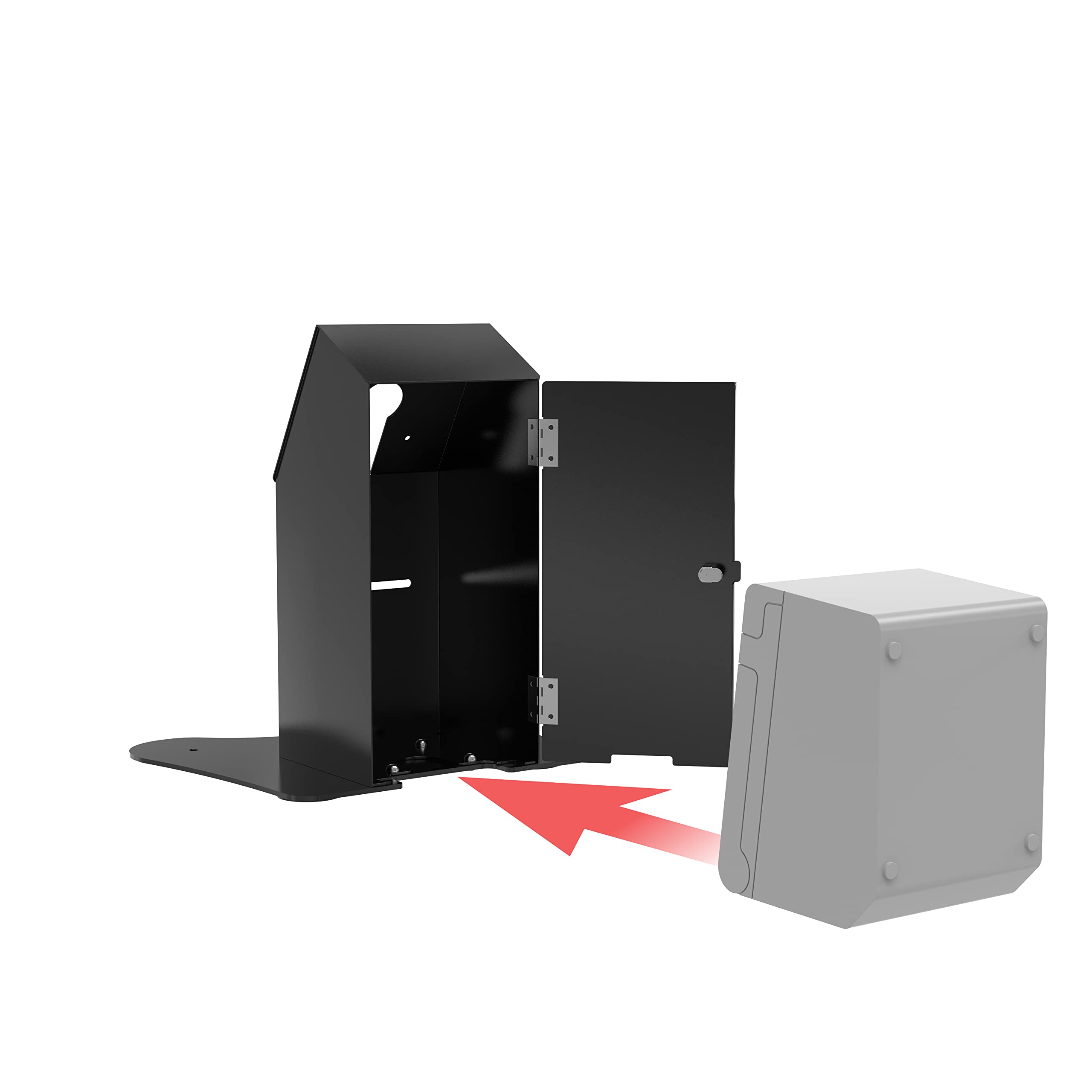 Black Tabletop VESA Mount with Printer Shelf - CTA VESA Compatible Monitor Stand for Retail POS, Ordering Screens & Office Desks - Space-Saving Dual-Purpose Design (ADD-PARAFPDM) - Perfect for Small Business, Restaurant Kiosks & Home Office Setups