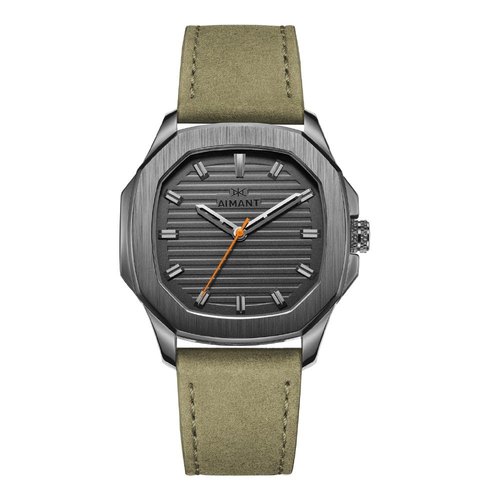 AIMANT Milan Men's Analog Watch - 42mm Leather Strap Chronograph for Business & Casual Wear | Perfect for Office, Dating & Formal Events