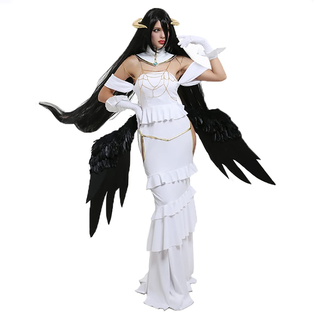 Overlord Albedo Cosplay Costume - Anime Deluxe Hollow Out Dress Suit for Women | Halloween, Anime Conventions & Cosplay Events