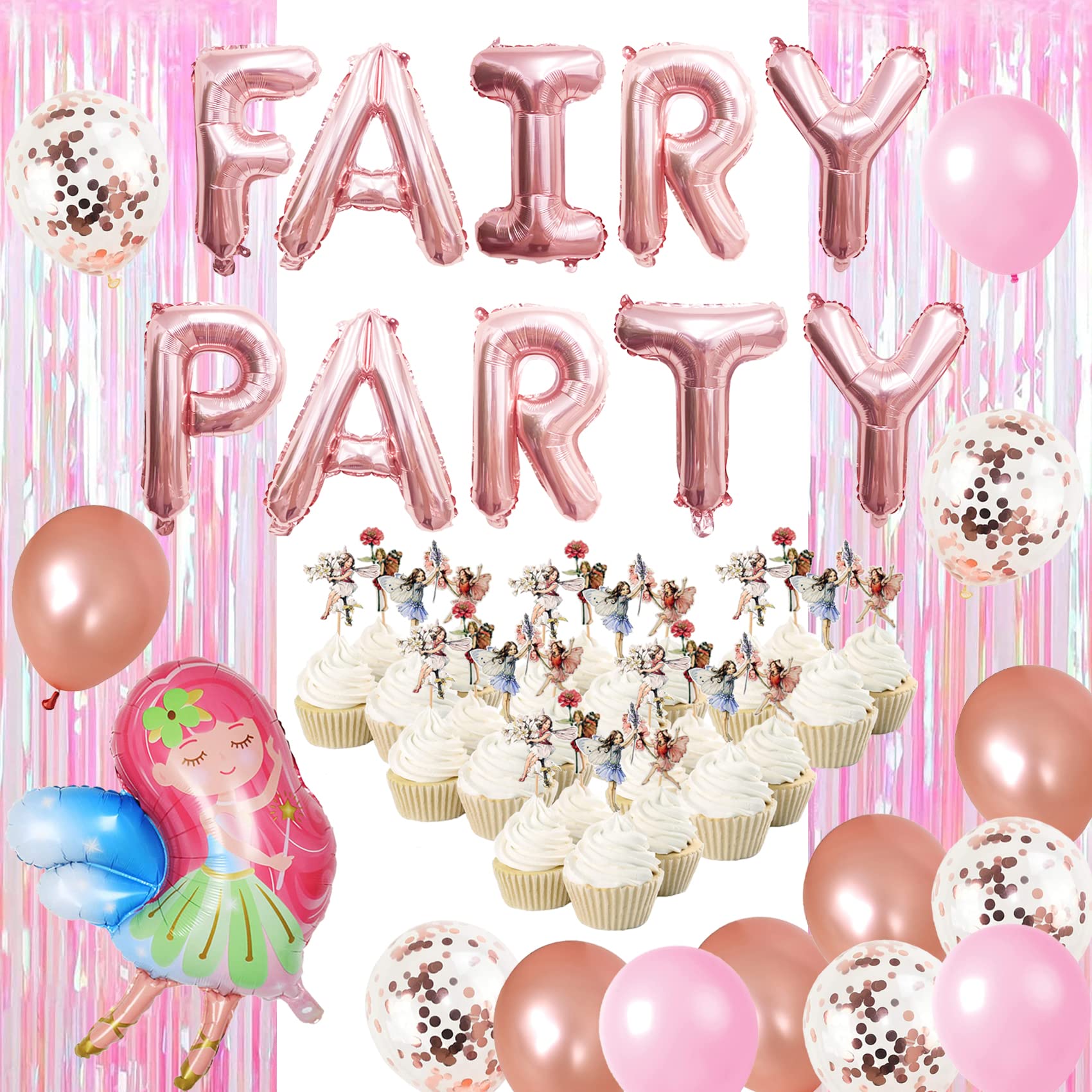 Magical Fairy Party Decorations Kit - Fairy Birthday Party Supplies Set with Balloons, Favors & Decor for Girls - Perfect for Fairy Themed Birthday, Baby Shower, Tea Party & Princess Celebration