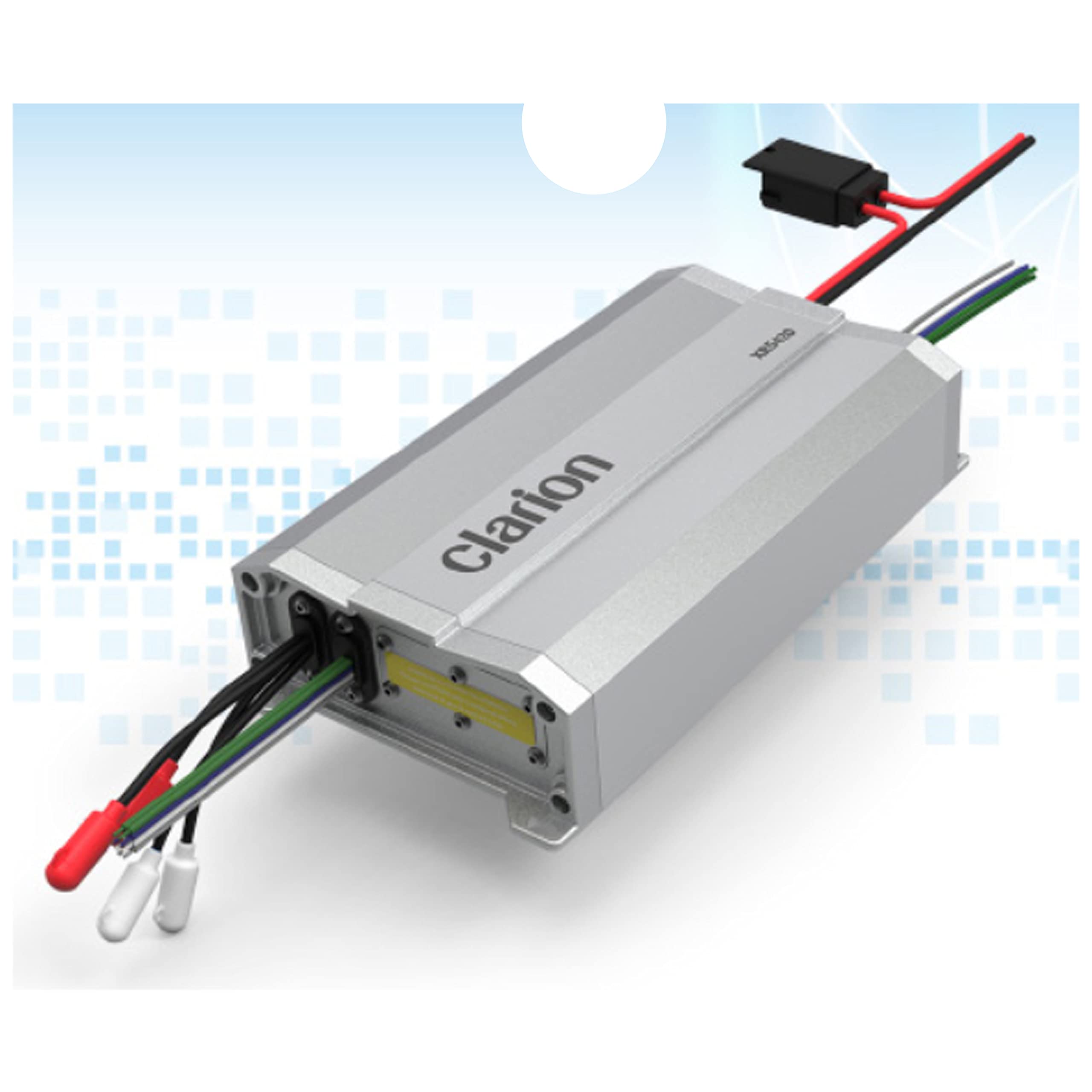 Clarion XR5420 4-Channel 400W Car Amplifier - High Power Class D Audio System with Subwoofer Output & Phone Holder - Perfect for Car Audio Upgrades, Bass Boost, and Hands-Free Driving