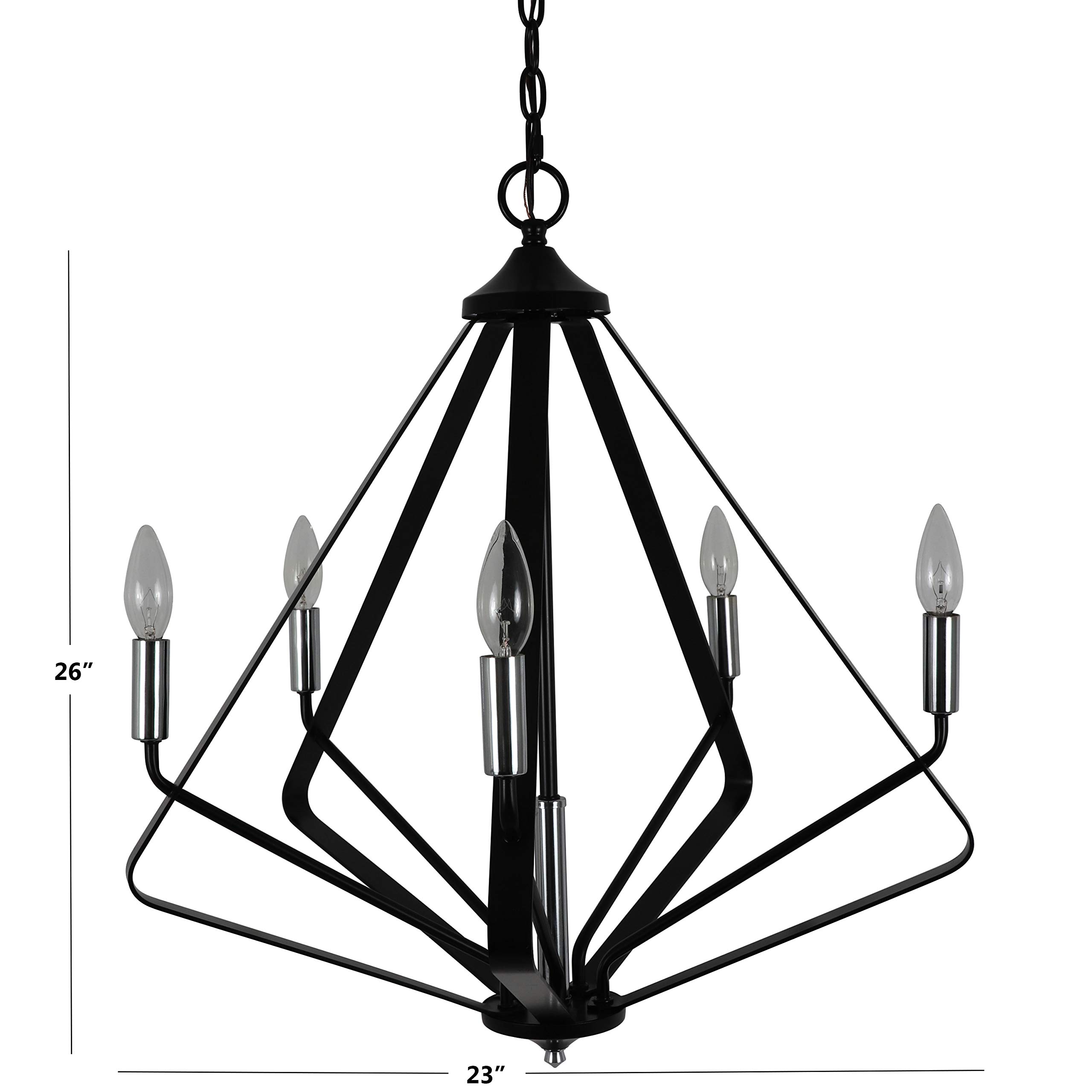 Decor Therapy CH1944 Harmon Modern Black Chrome Table Lamp - Perfect for Living Room, Bedroom, or Office Lighting
