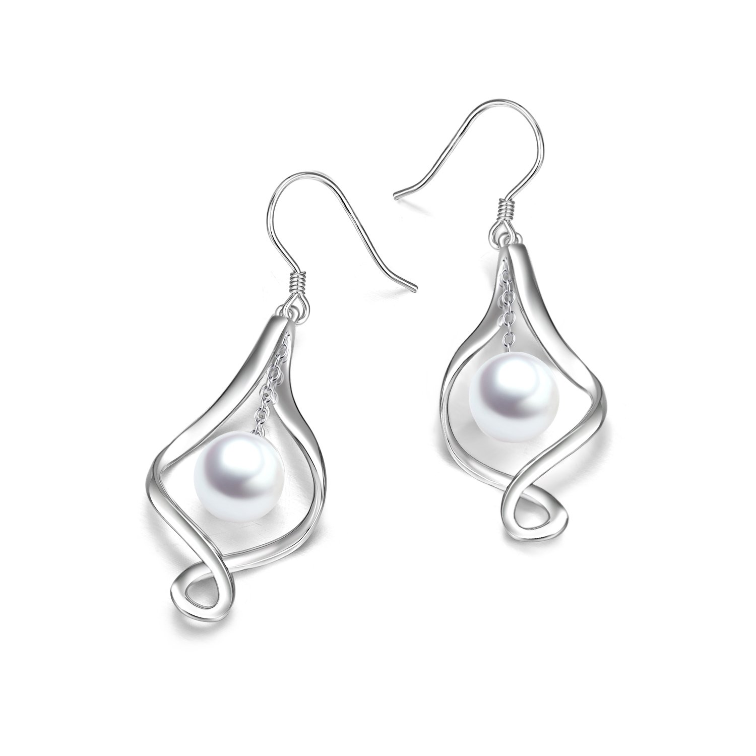 Sterling Silver Celtic Pearl Earrings for Women - Bee, Swan & Butterfly Designs | Valentine's Day & Mother's Day Jewelry Gifts | Perfect for Weddings, Anniversaries & Special Occasions