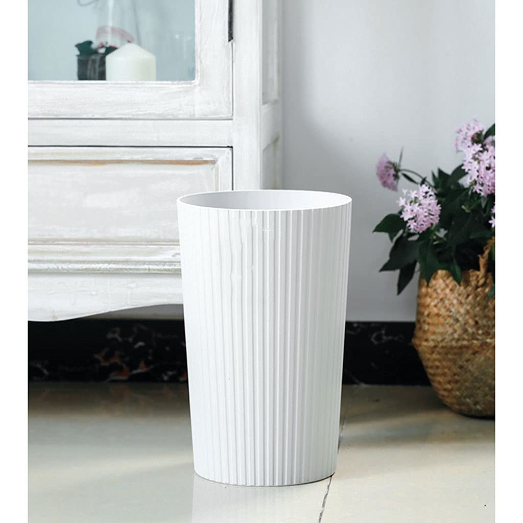 Modern Small Trash Can 6L - Stylish Resin Waste Basket for Living Room, Bedroom, Office - Creative Brown Garbage Bin for Home & Office Use - Ideal for Paper Waste, Daily Trash Storage