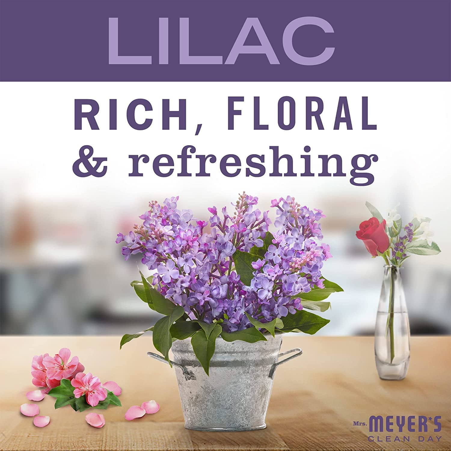 Mrs. Meyer's Clean Day Spring Scent Variety Pack - Lilac, Daisy & Rose Scented Hand Soap & Cleaning Products | Fresh Floral Home & Kitchen Use