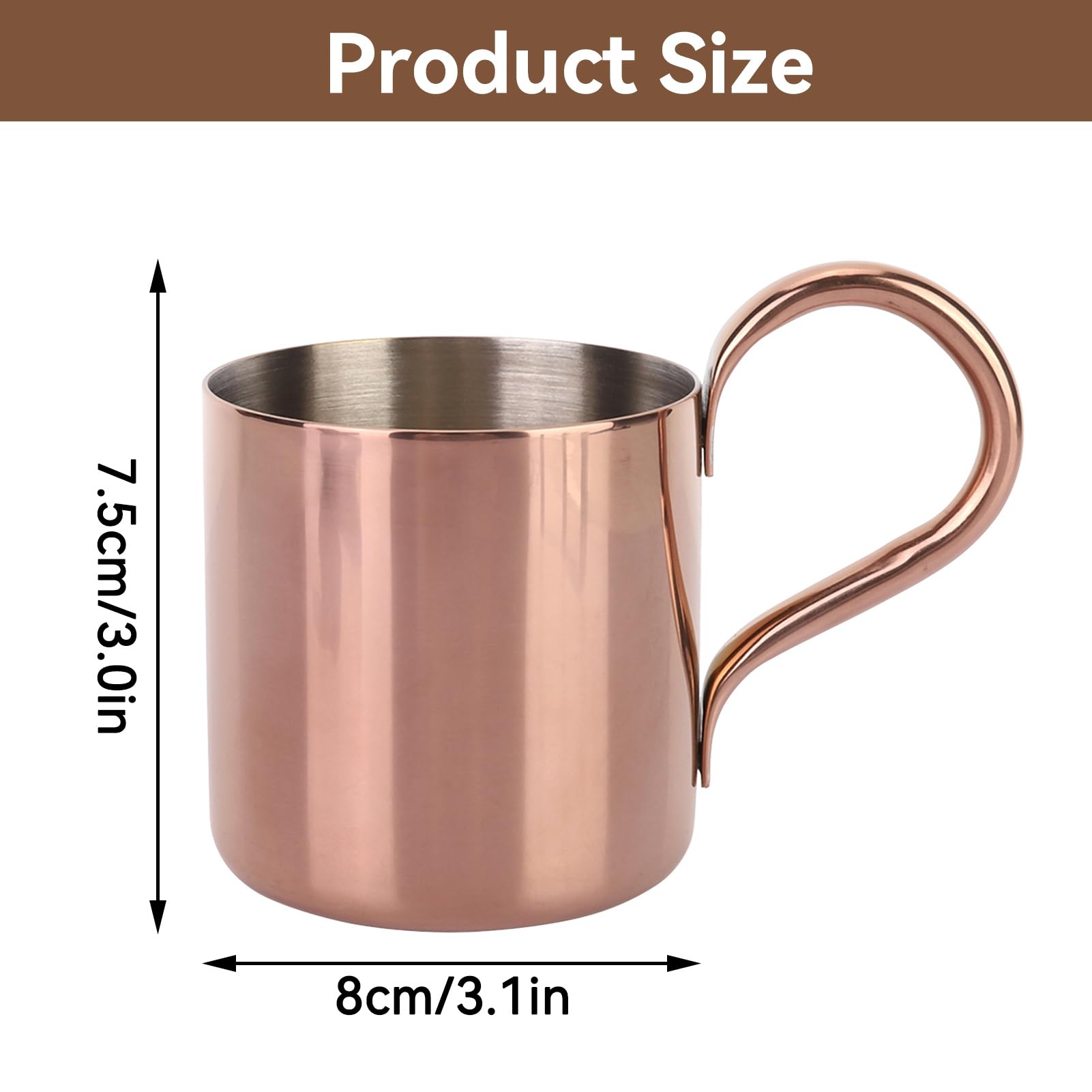 Premium 10oz Stainless Steel Moscow Mule Mugs Set of 2 - Copper Cocktail Cups for Moscow Mule, Beer, Wine & Coffee | Rose Gold Barware for Home, Parties & Gifts | Ideal for Cocktails, Iced Drinks & Entertaining