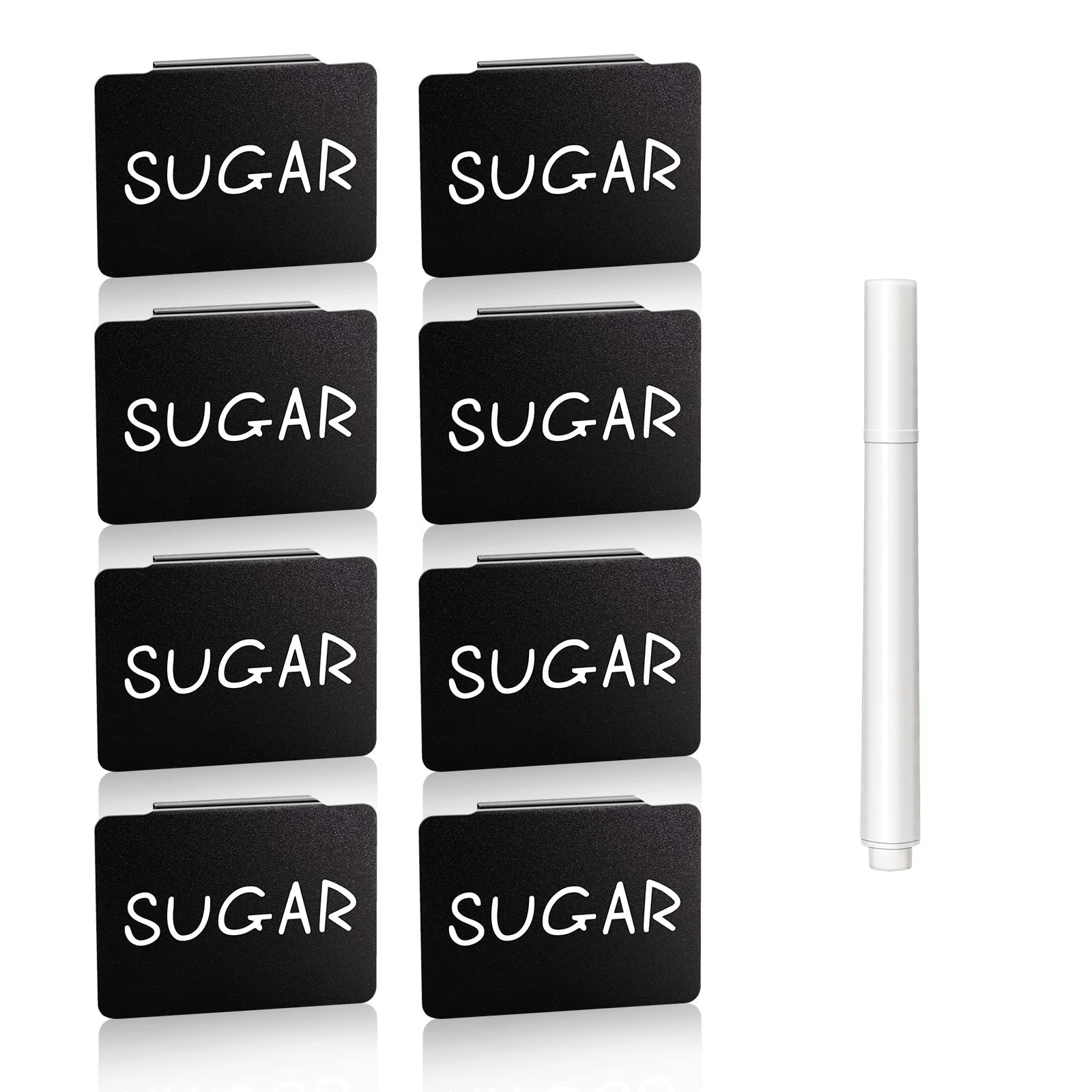 **9-Piece Black Chalkboard Basket Labels - Clip On Pantry Organization Tags for Storage Bins, Small Dry Erase Chalk Labels - Perfect for Kitchen, Bathroom & Office Organization**