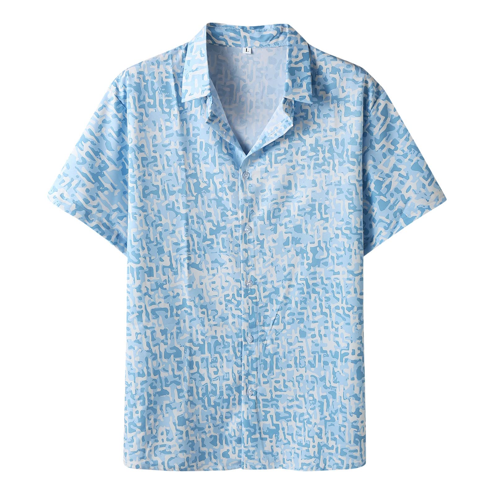 Hmlai Men's Short Sleeve Casual Printed Shirt - Summer Fashion Top Blouse, 4th of July Patriotic Tee for Outdoor BBQ, Beach Party & Holiday Celebration