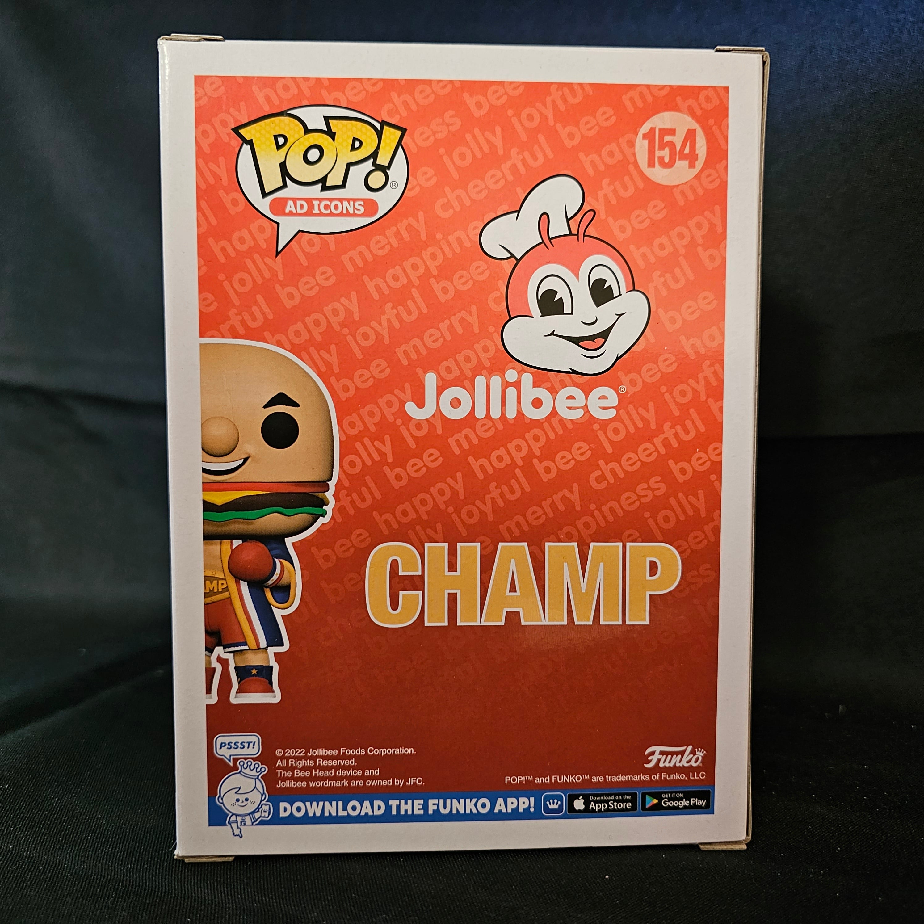 Ad Icons Pop! Vinyl Figure Metallic Champ Chase Jollibee #154 - Limited Edition Collectible for Fast Food Fans & Pop Culture Enthusiasts