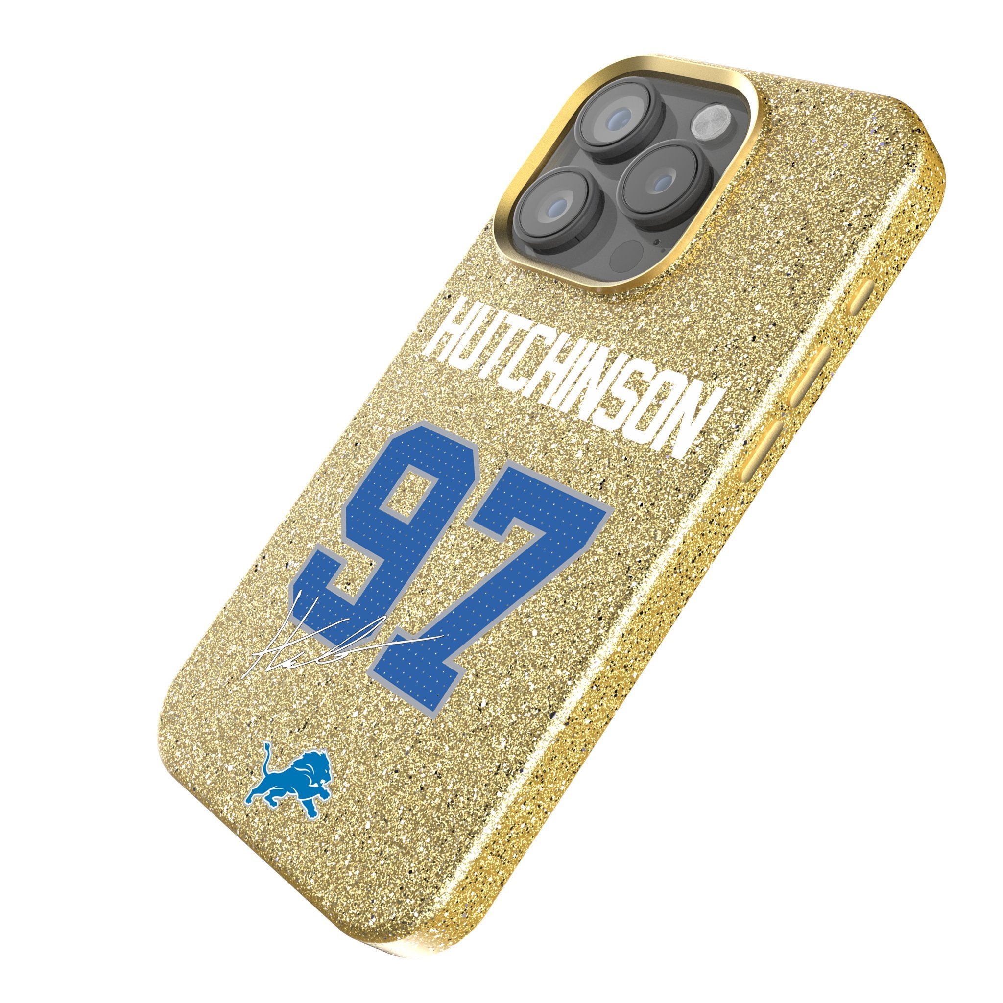 Aidan Hutchinson Detroit Lions 97 Rhinestone Bling Phone Case - Protective Cover for iPhone & Samsung - Perfect for Football Games & Fan Showcases