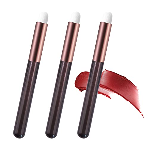 3PCS Lip Brush Set with Tubes - Lipstick, Lip Gloss & Eyeshadow Applicator Wands - Multi-Purpose Makeup Brush Kit for Smudging, Blending & Concealing - Perfect for Professional Makeup Artists & DIY Beauty Enthusiasts