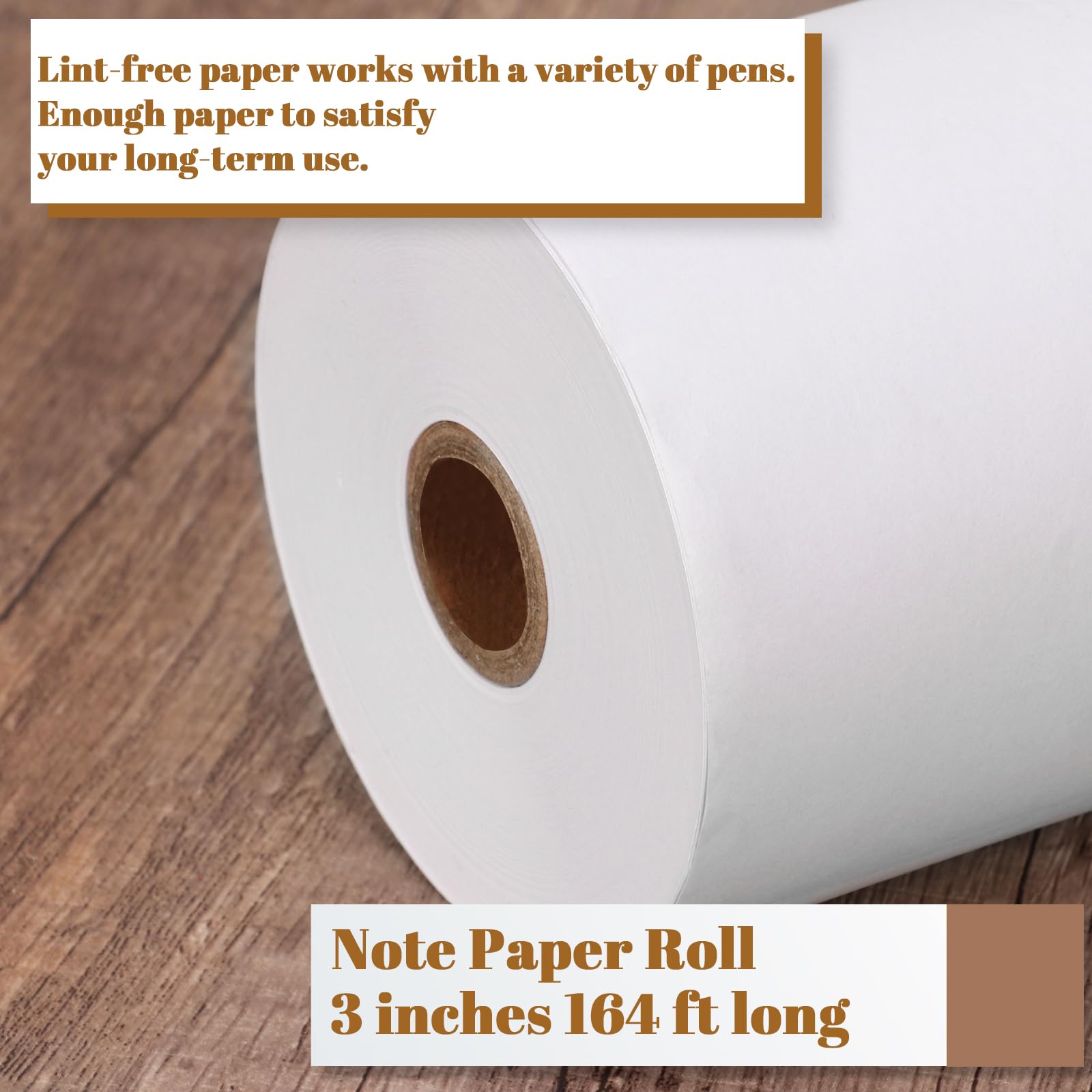 3 Inch Wall Mounted Note Paper Dispenser - Kraft Paper Roll Holder with Built-in Cutter for Grocery Lists, Sticky Notes & Office Organization (Note Paper Only) - Perfect for Kitchen, Office & Home Organization