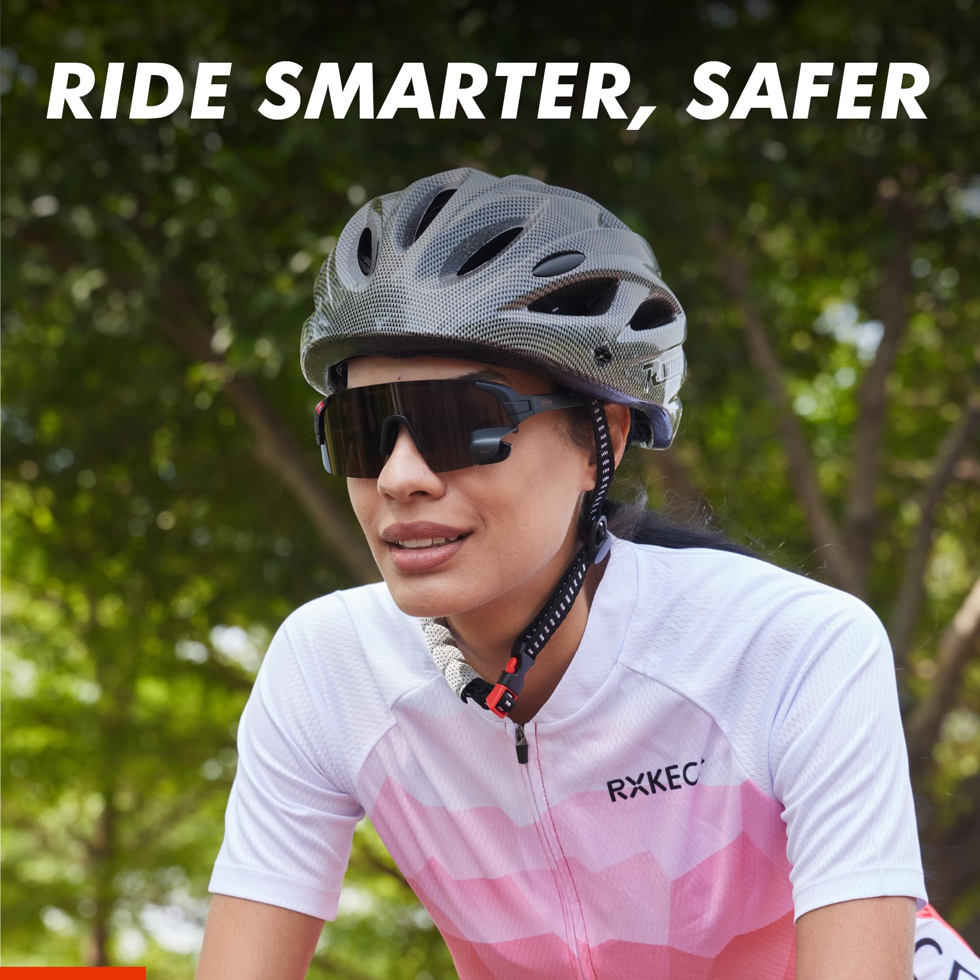 Cycling Sunglasses with Rear-View Mirror for Men & Women - UV400 Protection Sports Glasses for Road & Mountain Biking - Perfect for Cycling, Running & Outdoor Activities