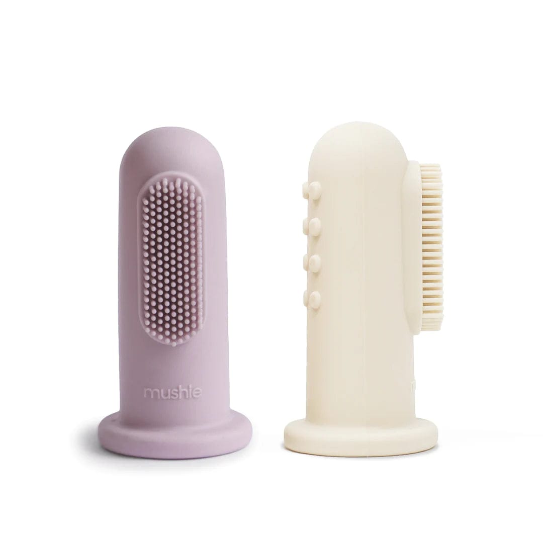 Mushie Finger Toothbrush for Babies & Toddlers - Soft Silicone Infant Toothbrush for Gentle Gum & Teeth Cleaning - Perfect for Early Oral Care & Teething Relief