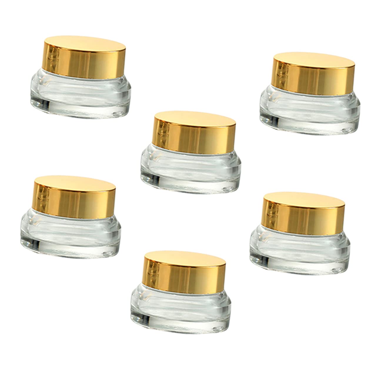 Lurrose 6-Piece Glass Cream Jars with Lids - Small Travel Makeup Containers, Clear Round Terrarium Bottles for Cosmetics, Skincare & DIY Crafts - Perfect for Organizing Beauty Products, Storing Homemade Creams & Travel Essentials