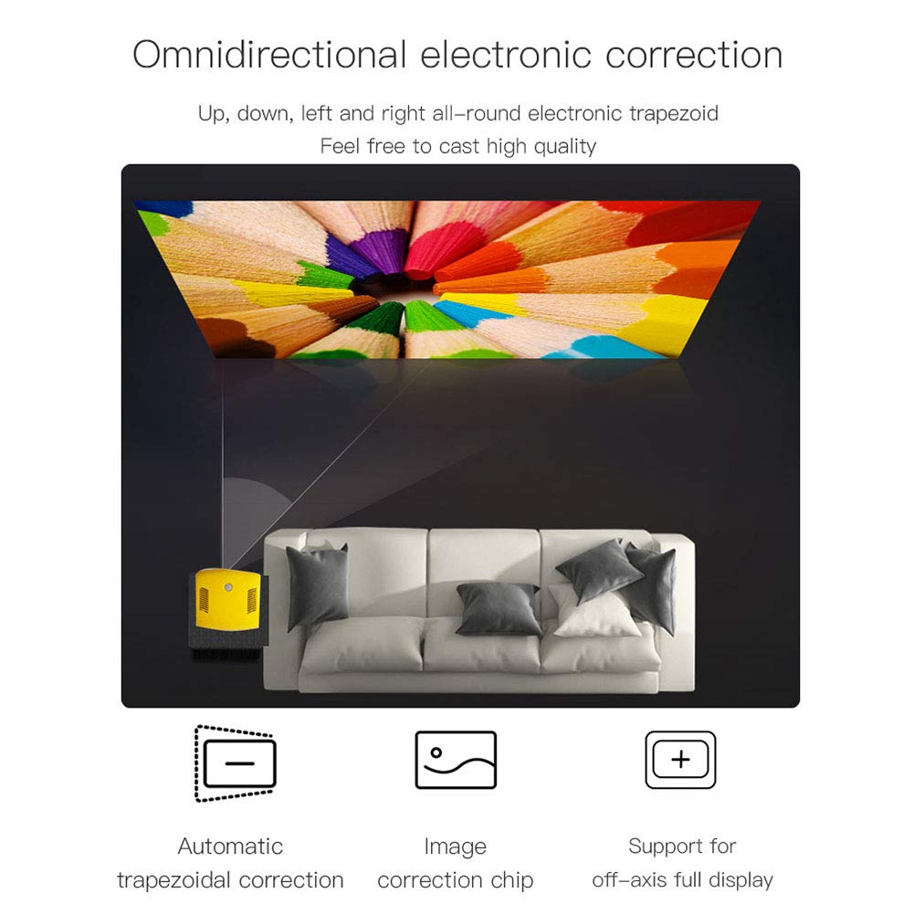 Mini Portable Projector - Smart Wireless Bluetooth & WiFi HD Home Theater LED Video Projector - HDMI/VGA/USB/AV Compatible - Works with TV Stick, PS4, Laptop - Perfect for Movies, Gaming & Outdoor Entertainment (White)