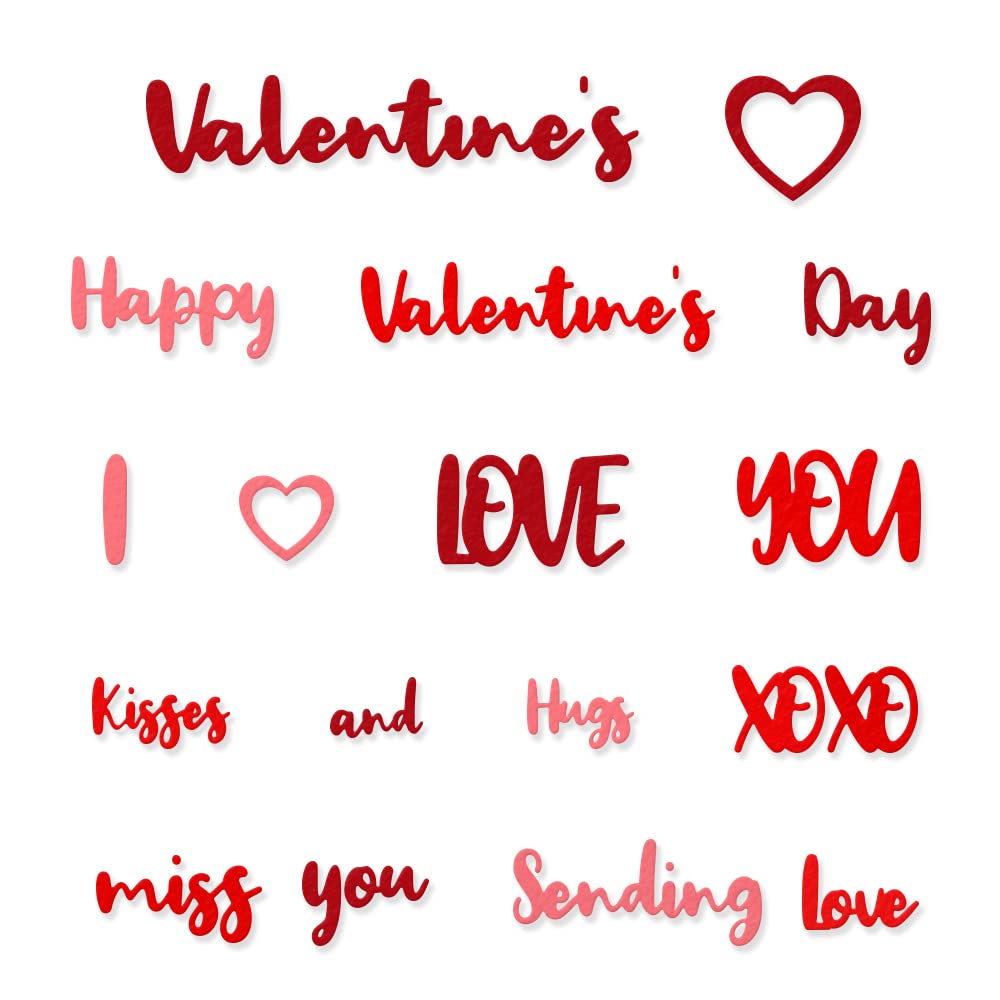 Valentine's Day Metal Cutting Dies - I Love You Words & Sentimental Die Cuts for Card Making | DIY Scrapbooking, Photo Album & Craft Decoration | Perfect for Valentine's Cards, Wedding Invitations & Romantic Gift Packaging