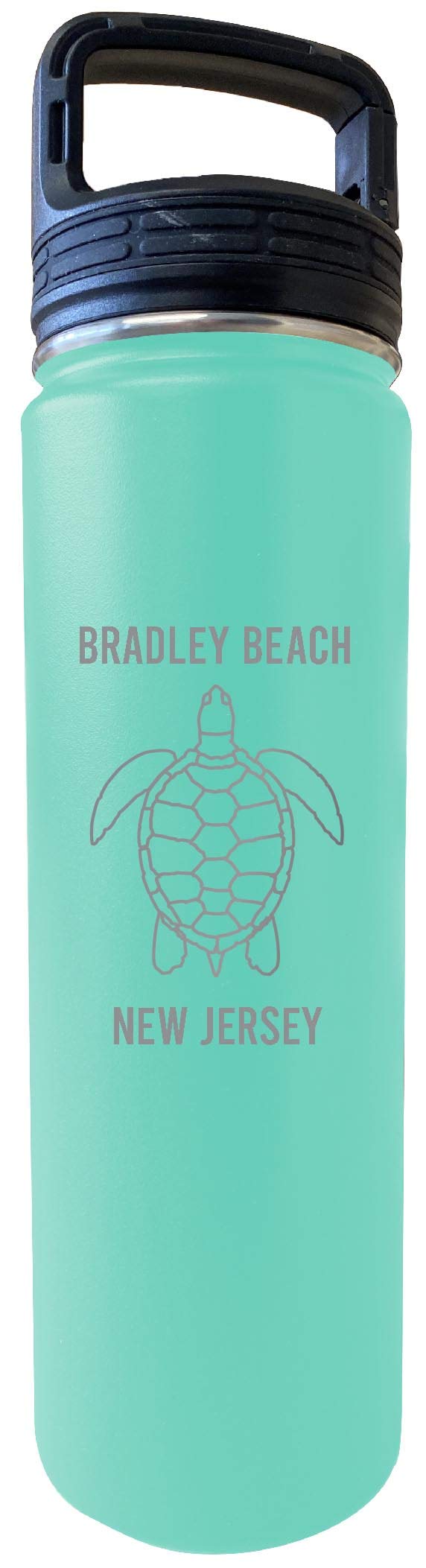 32oz Insulated Stainless Steel Water Bottle with Seafoam Engraving - Double Wall Vacuum Tumbler for Hot & Cold Drinks | Bradley Beach NJ Souvenir by R&R Imports | Perfect for Beach Trips, Gym & Outdoor Activities