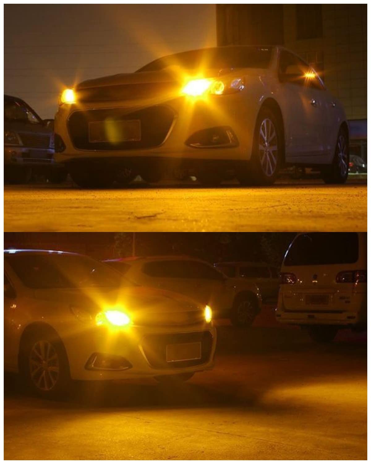 Amber Yellow 7443 7444 7440 T20 LED Bulbs with Projector Blinker - Compatible with Toyota 4Runner 2014-2021 Front Turn Signal & 2010-2021 Rear Turn Signal Lights - Super Bright LED Replacement - Pack of 2 - Perfect for Night Driving and Enhanced Visibility