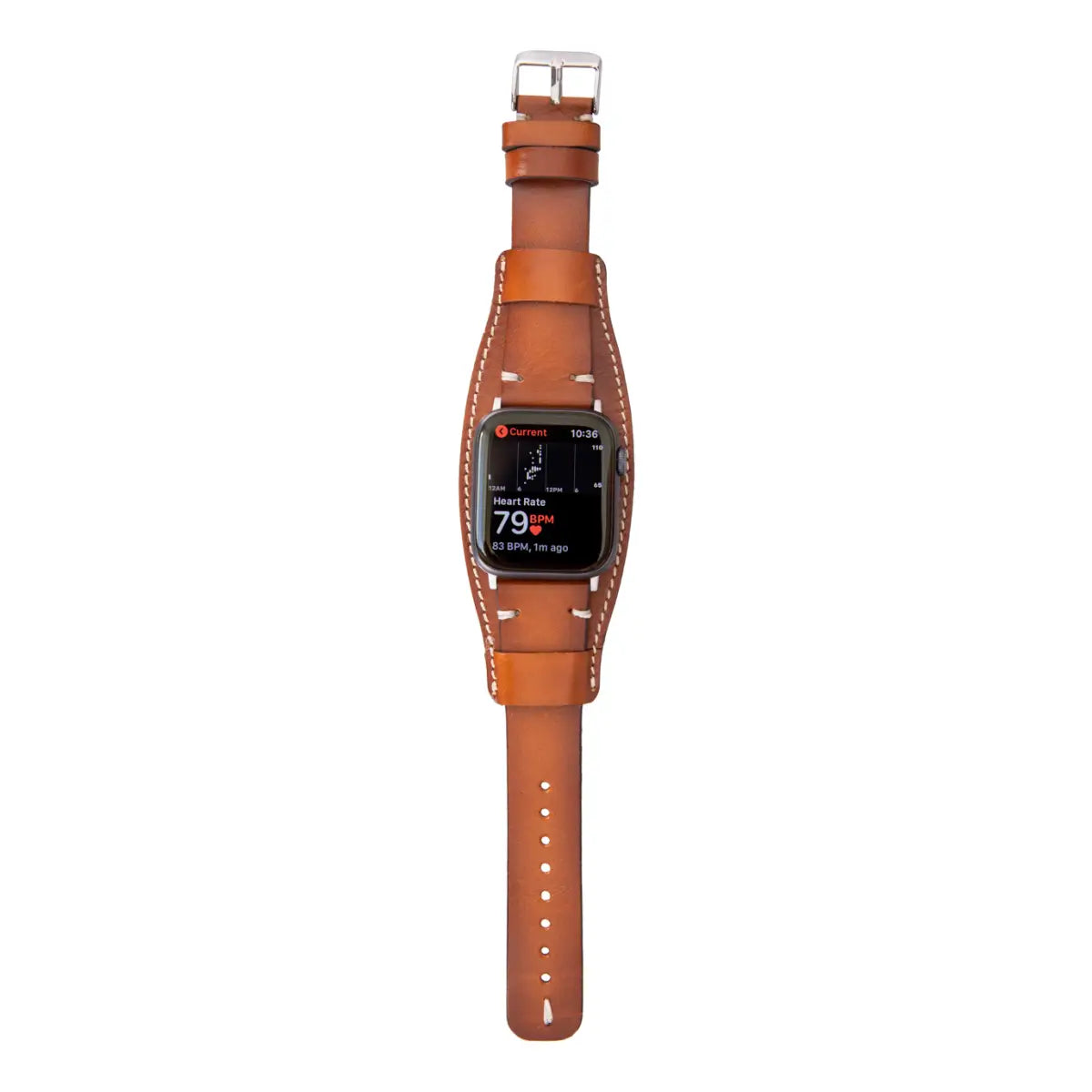 Premium Brown Leather Cuff Strap for Apple Watch - Compatible with All Series (1-9/SE/Ultra) - Adjustable, Comfortable & Stylish - Perfect for Work, Gym & Everyday Wear