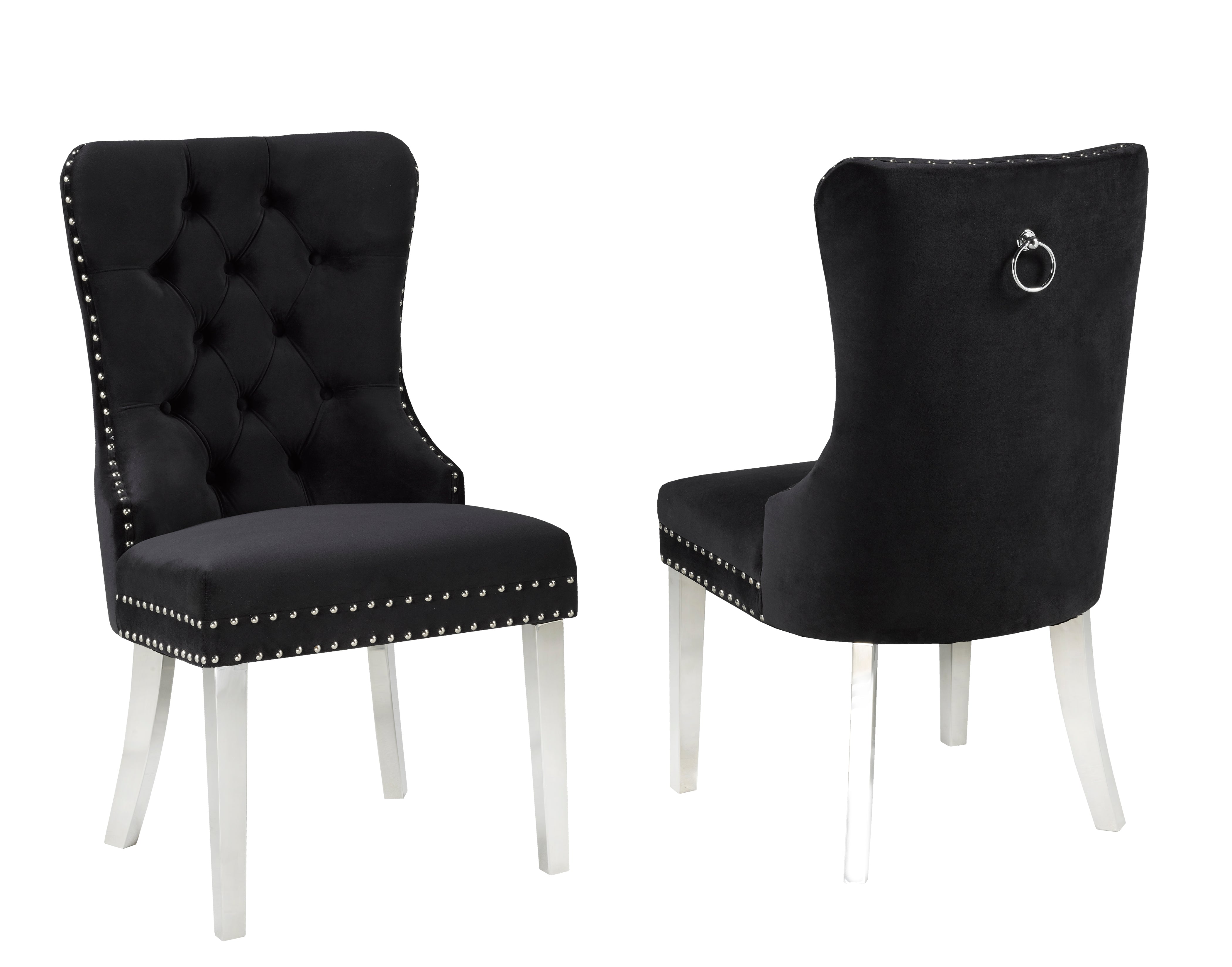 Benicio Modern Dining Chairs Set of 2 - Mid Century Wooden Kitchen Chairs with Upholstered Seats - Perfect for Dining Room, Kitchen, Breakfast Nook & Small Spaces