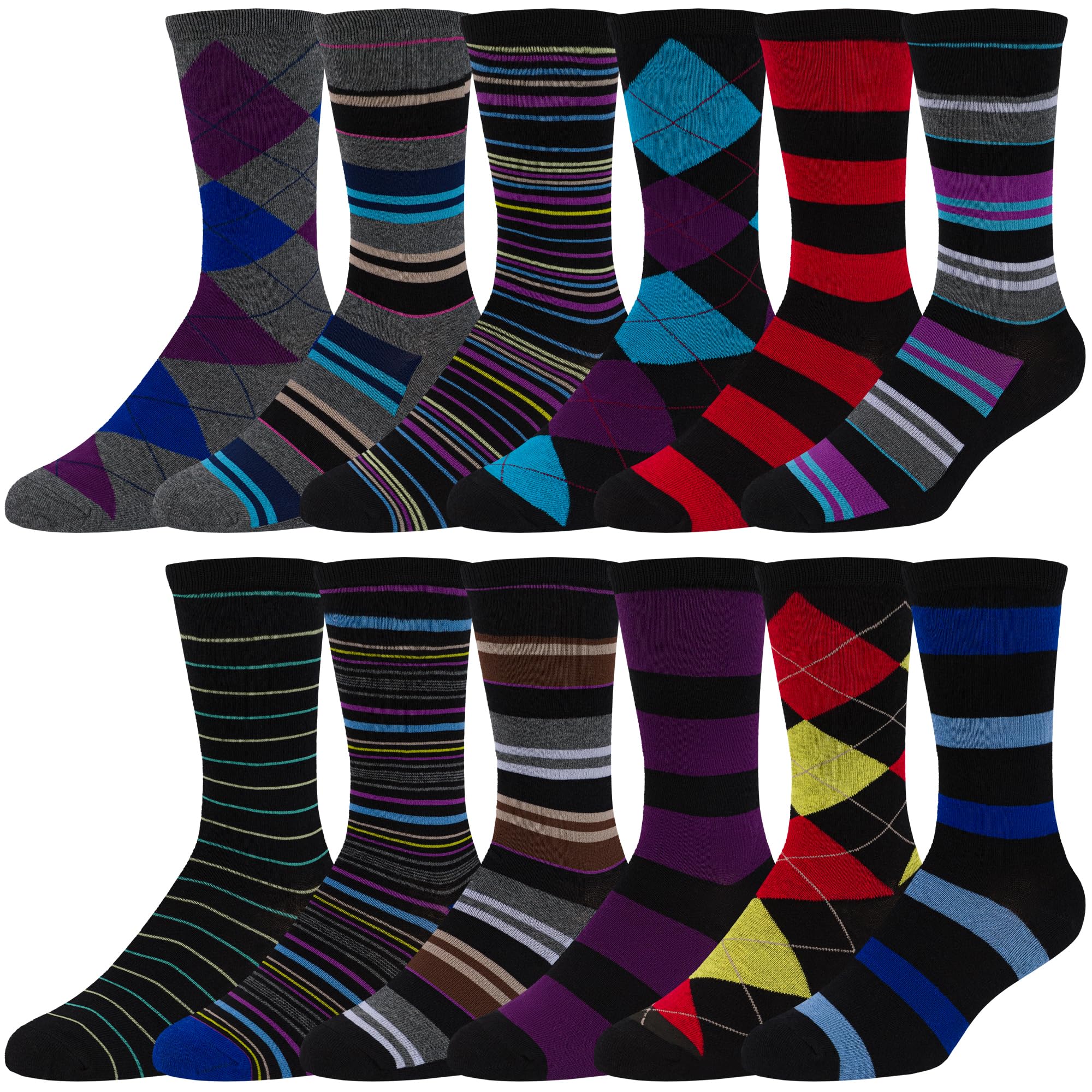 ZEKE Funny Dress Socks for Men - Colorful Crazy Patterned Socks - Cool & Funky Novelty Socks for Work, Gifts & Everyday Wear